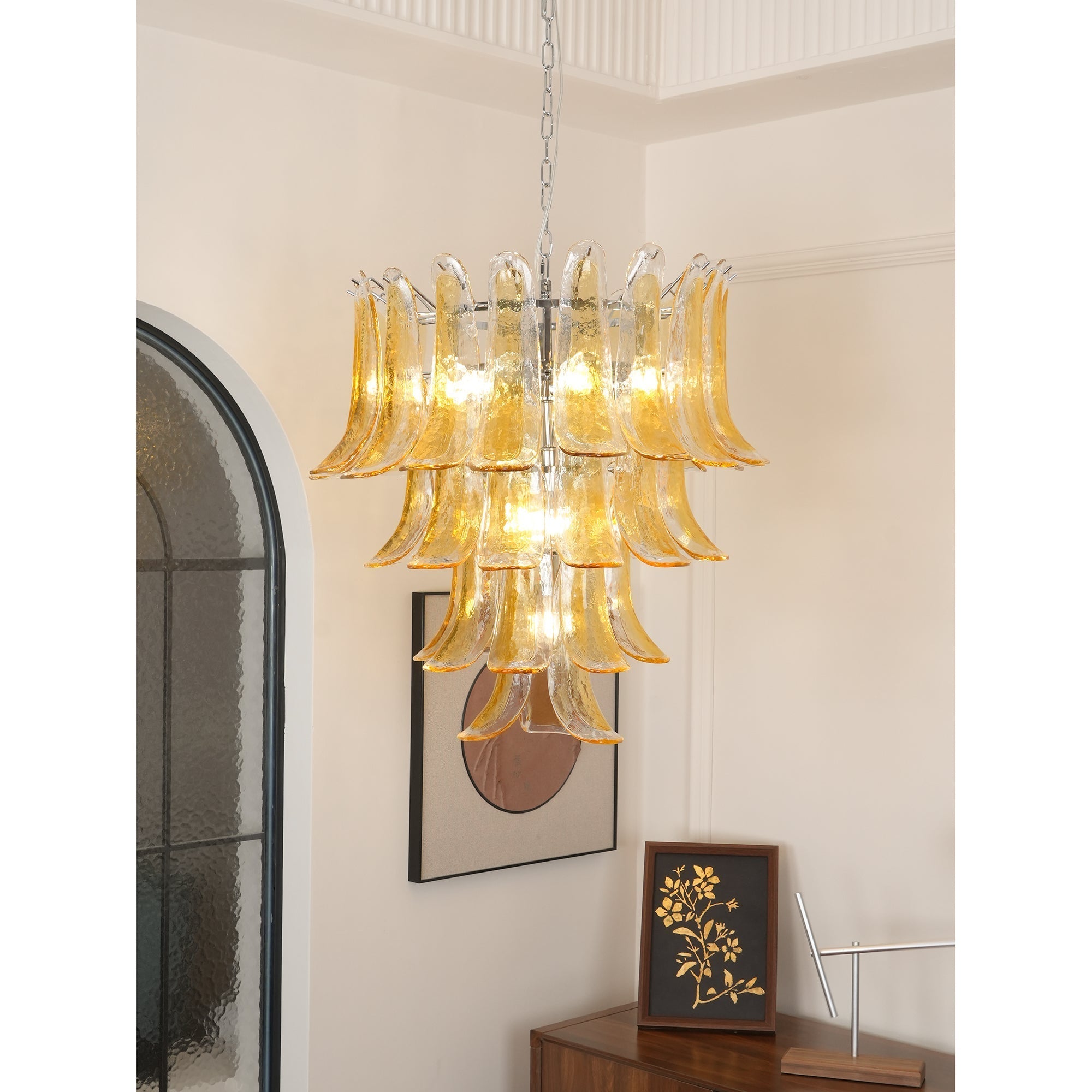 Orshaan Postmodern Luxury Metal Glass Chandelier - Lamp Copper