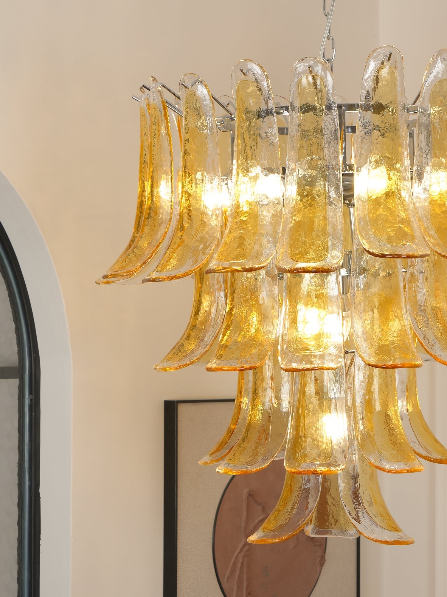 Orshaan Postmodern Luxury Metal Glass Chandelier - Lamp Copper