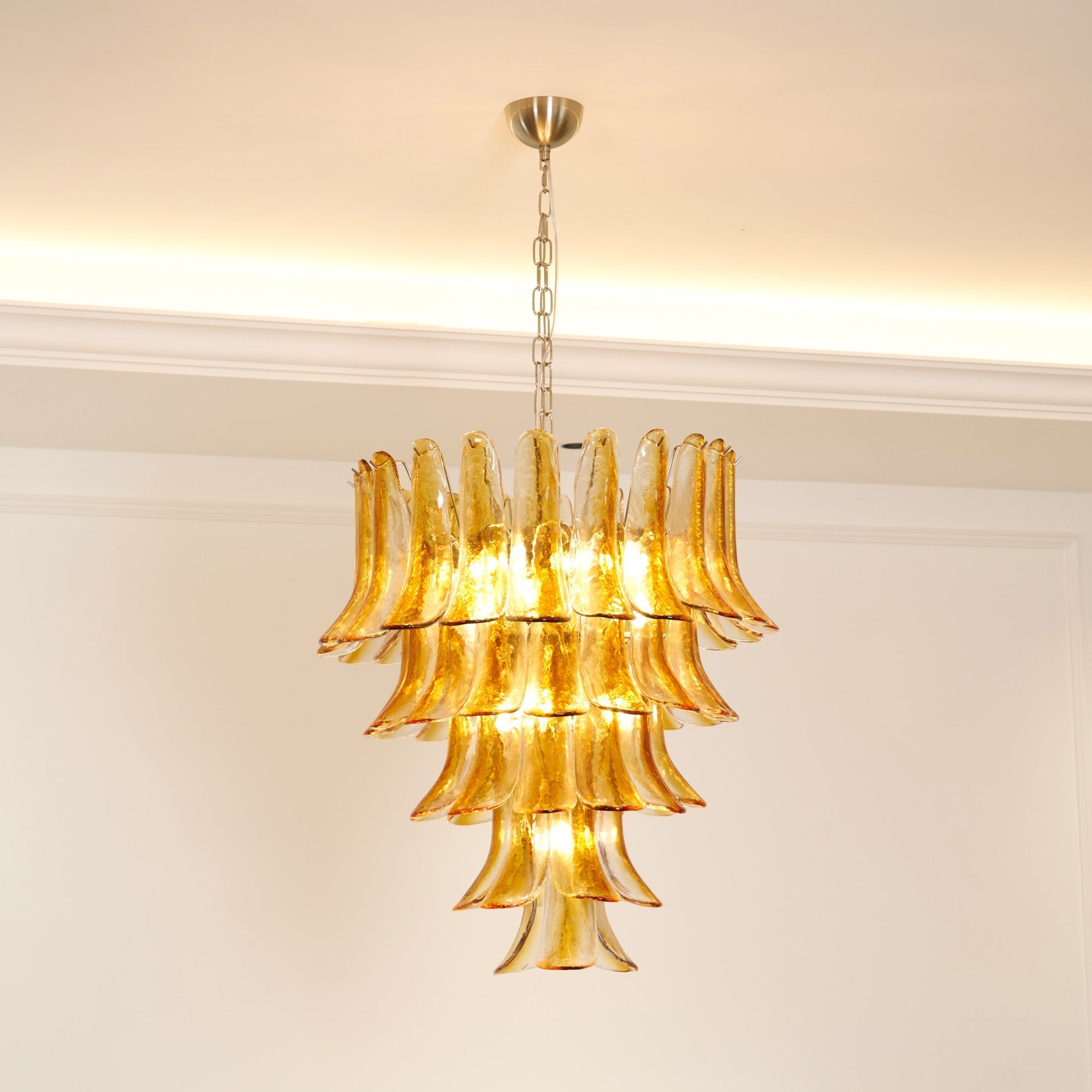 Orshaan Postmodern Luxury Metal Glass Chandelier - Lamp Copper