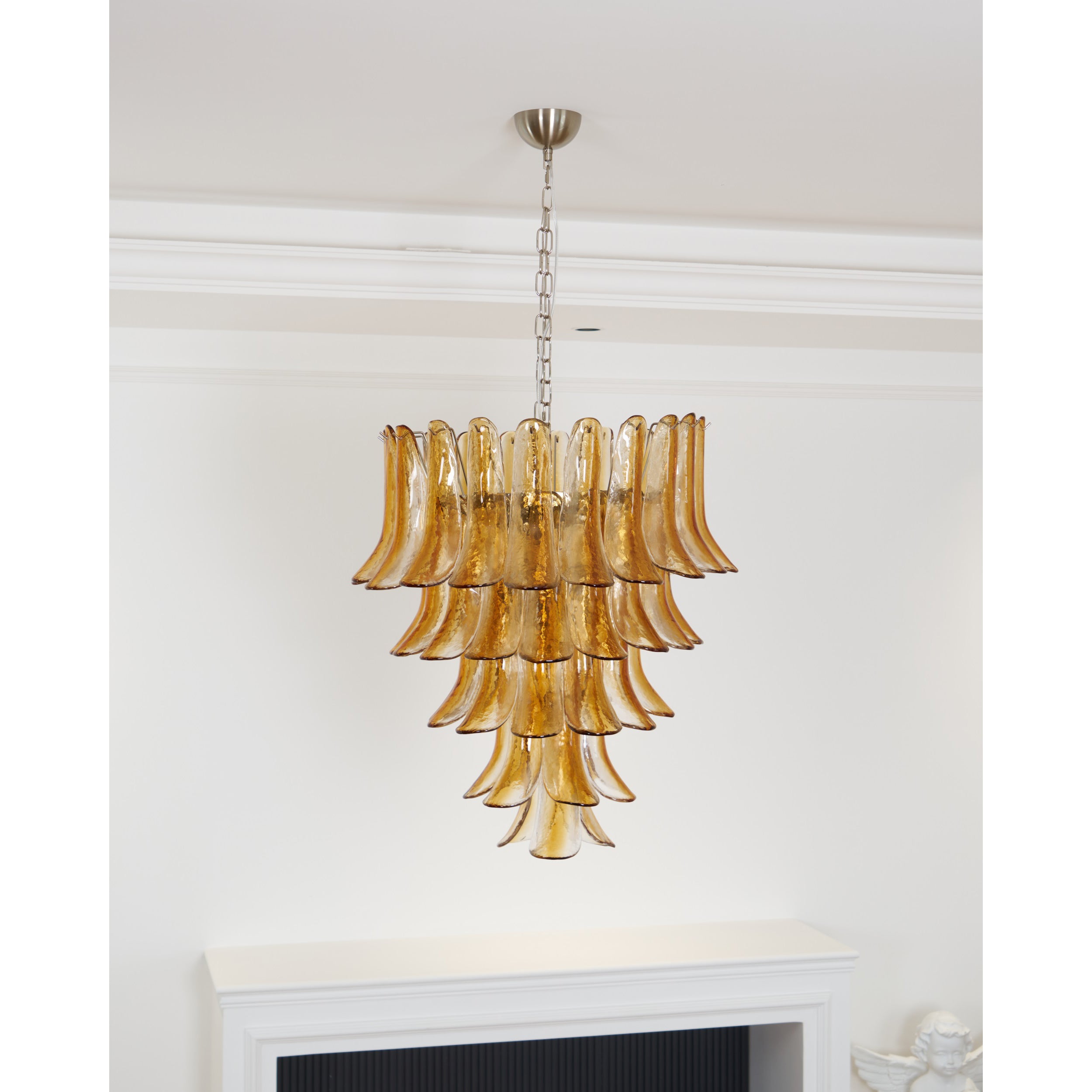 Orshaan Postmodern Luxury Metal Glass Chandelier - Lamp Copper