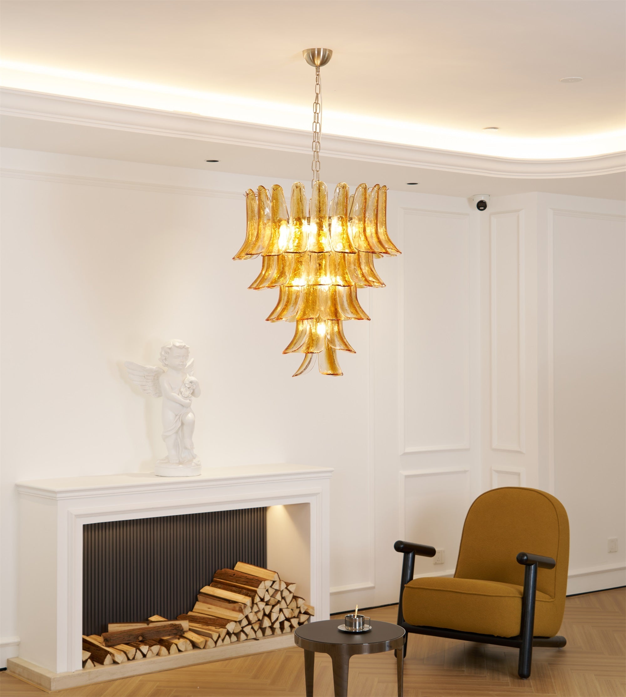 Orshaan Postmodern Luxury Metal Glass Chandelier - Lamp Copper