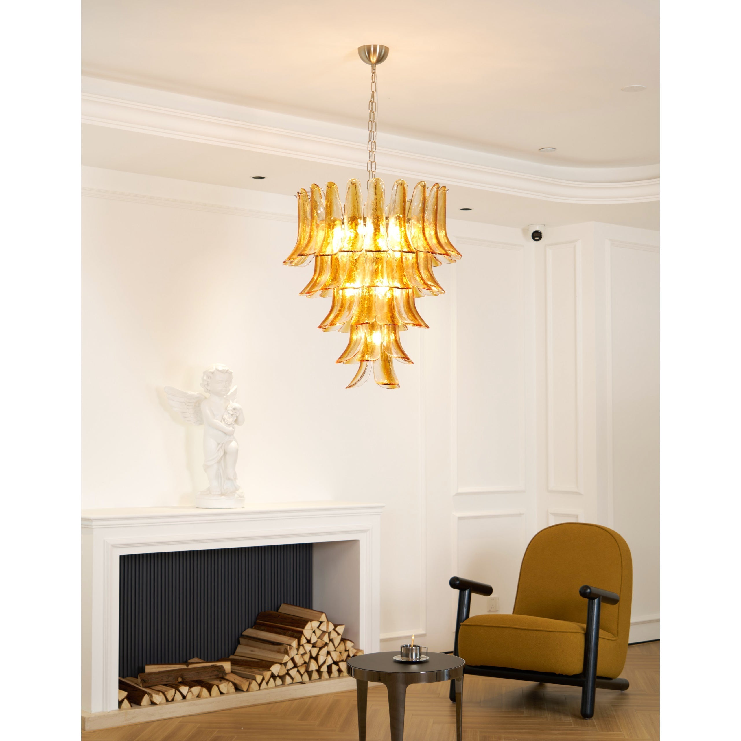Orshaan Postmodern Luxury Metal Glass Chandelier - Lamp Copper