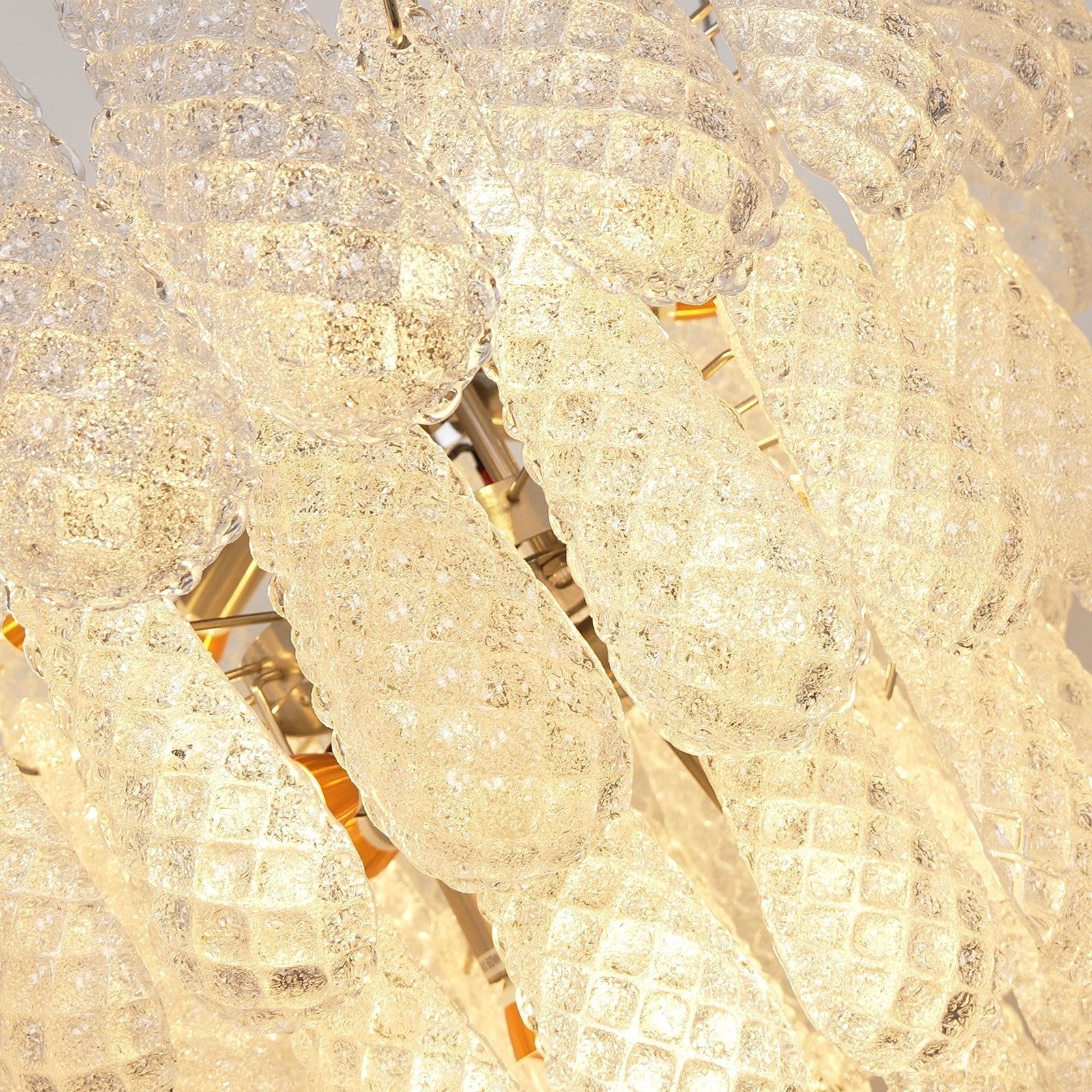 Aurora Chandelier Clear Murano Glass Dewdrop Layered - Letslighting