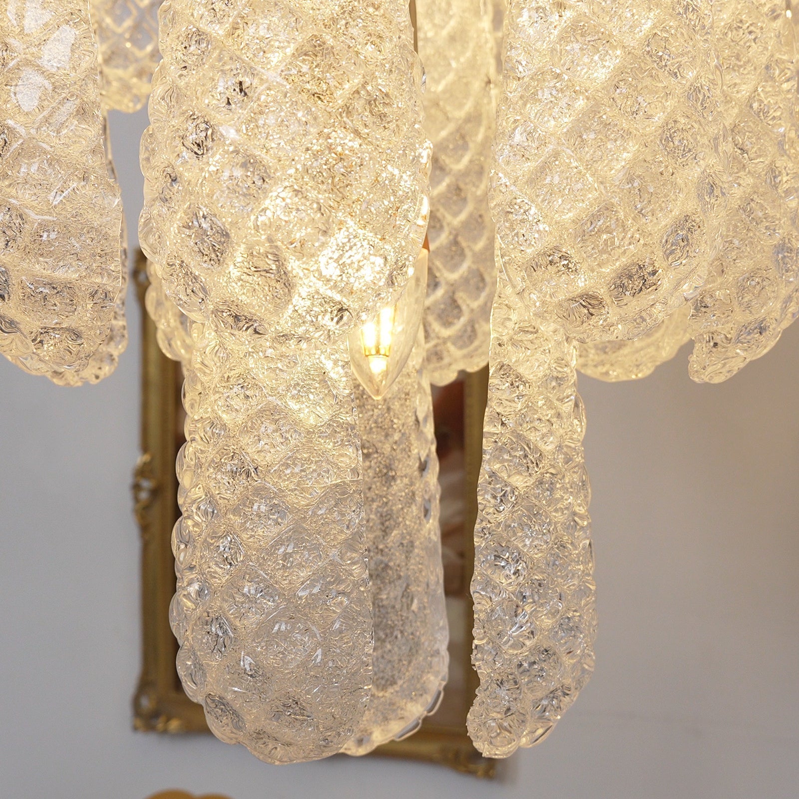Aurora Chandelier Clear Murano Glass Dewdrop Layered - Letslighting
