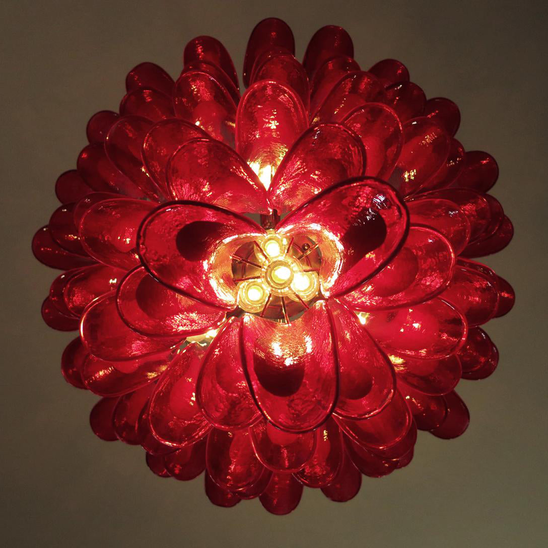 Alsorisra Postmodern Luxury Petal Glass Chandelier - Lamp Copper