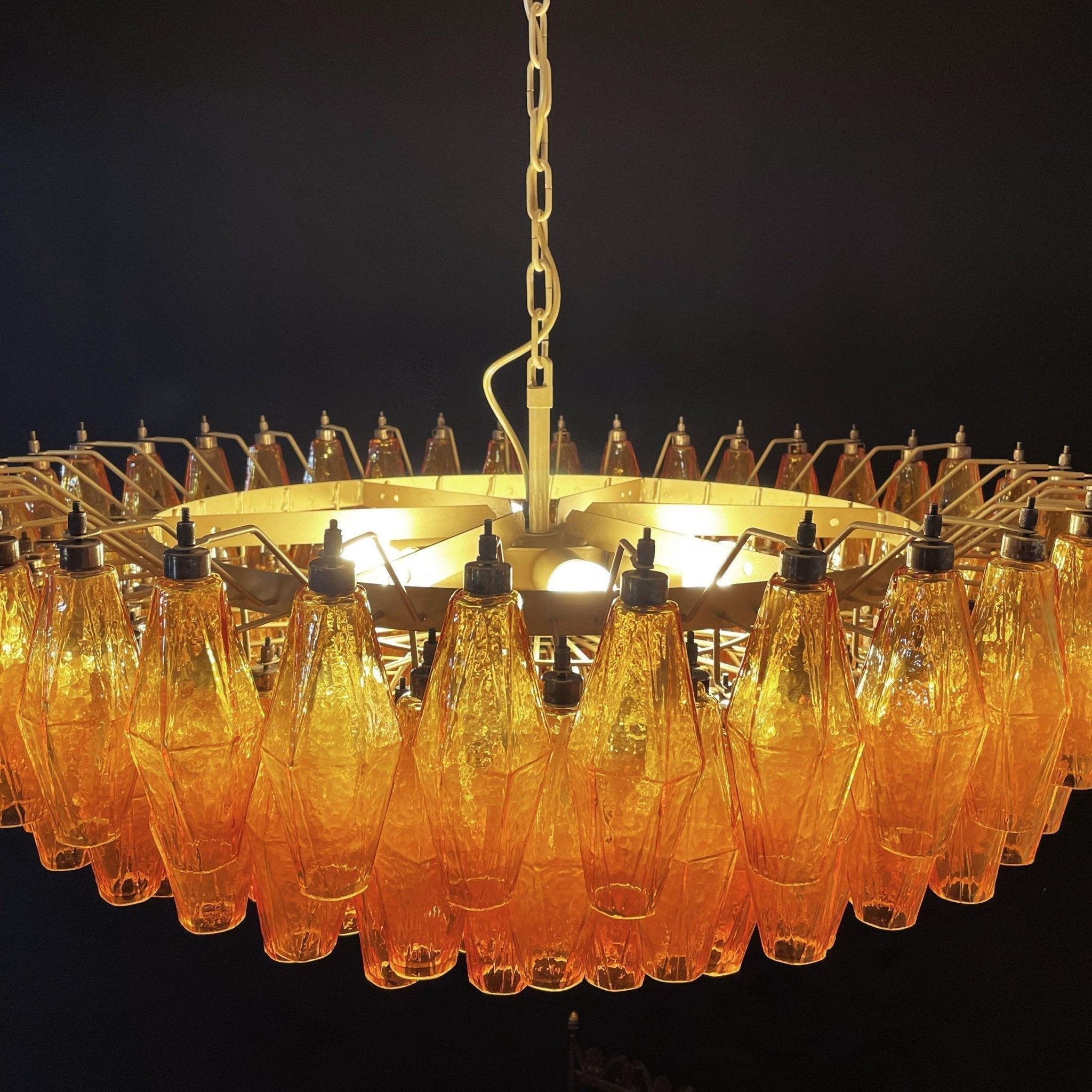 Murano Chandelier Ambre Superposé Ovale - Neutralighting