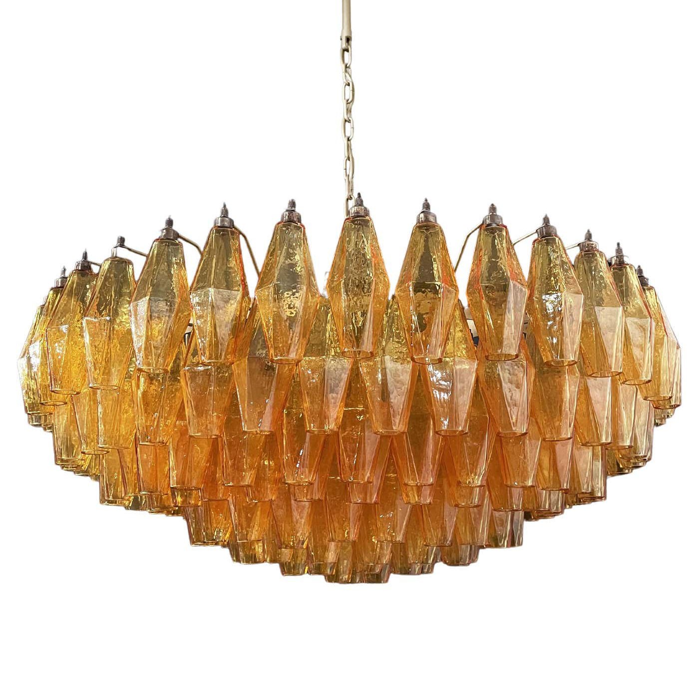 Murano Chandelier Ambre Superposé Ovale - Neutralighting