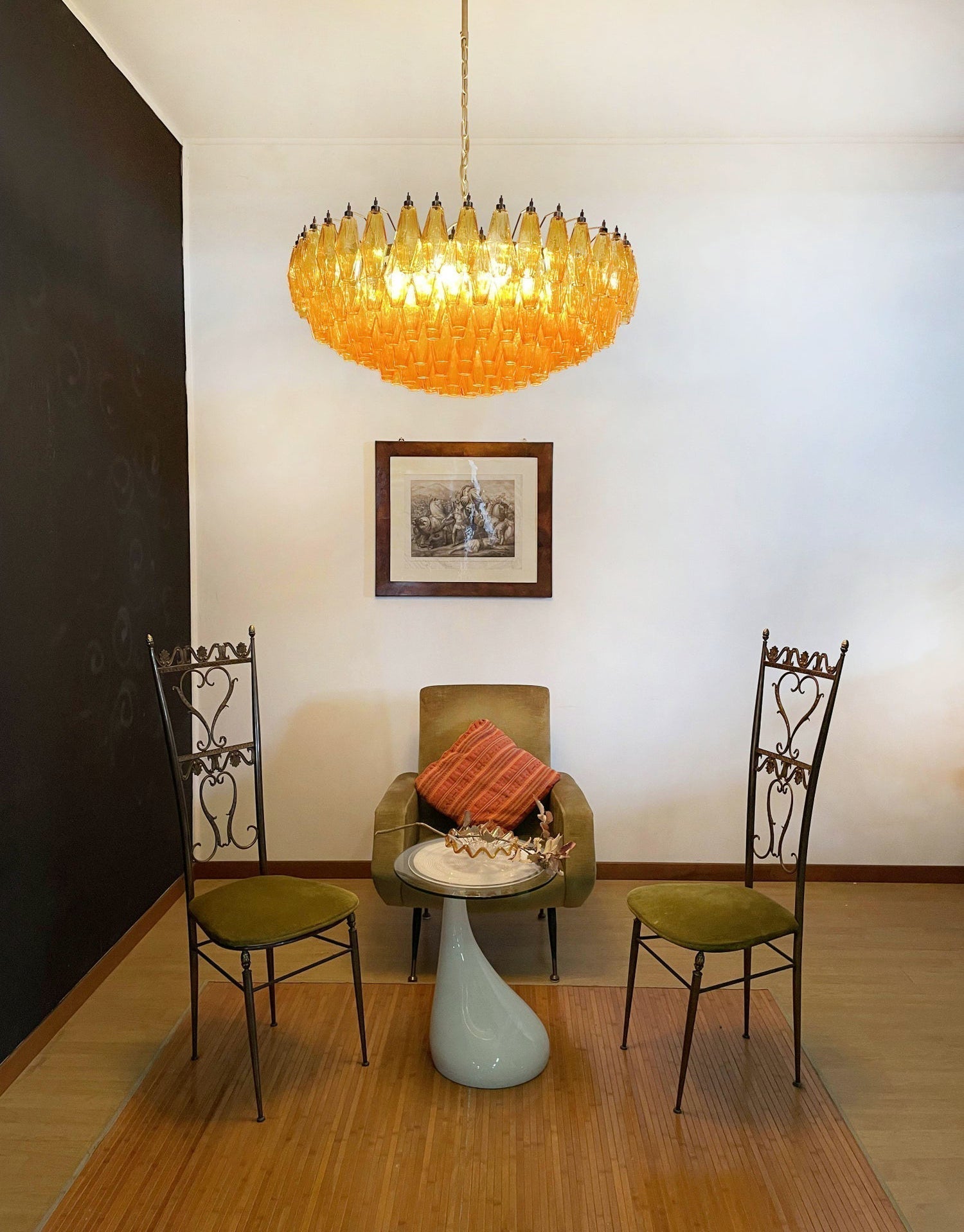 Murano Chandelier Ambre Superposé Ovale - Neutralighting