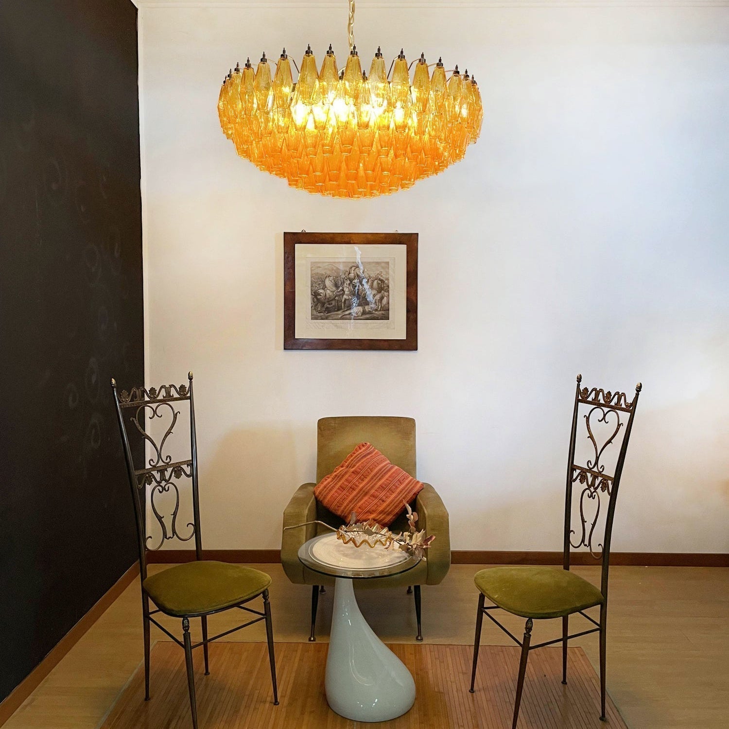 Murano Chandelier Ambre Superposé Ovale - Neutralighting