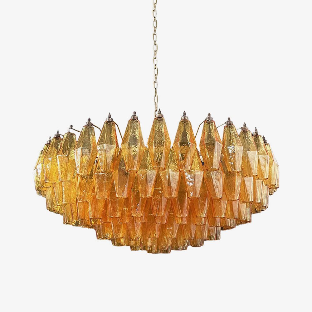 Murano Chandelier Ambre Superposé Ovale - Neutralighting