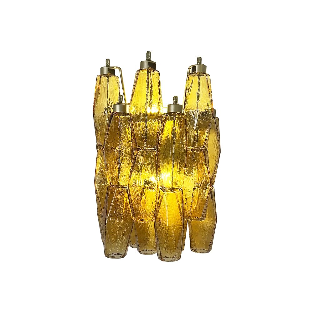 Aurora Wall Lamp Amber Rhombus Glass Geometric Murano Warmth - Letslighting