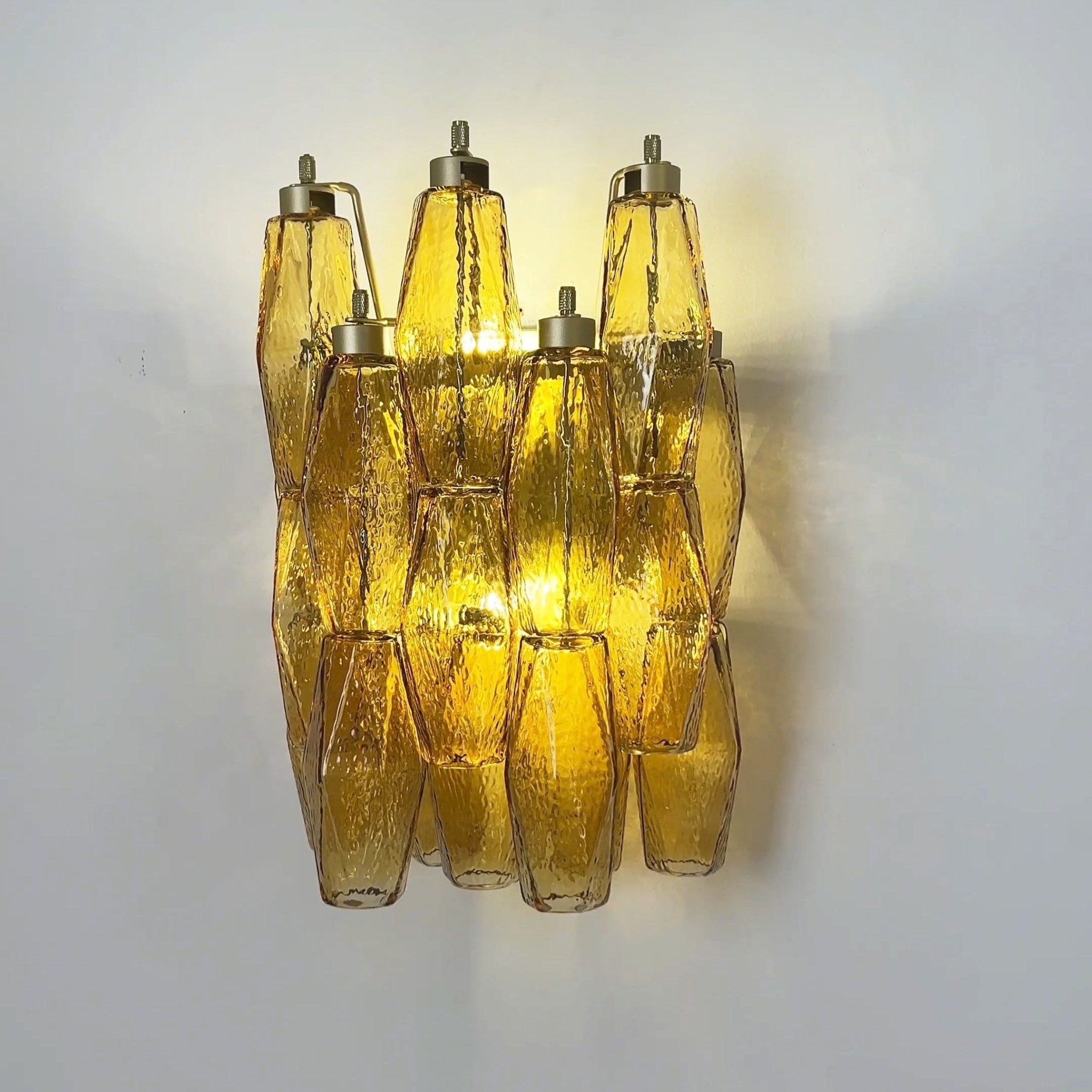 Aurora Wall Lamp Amber Rhombus Glass Geometric Murano Warmth - Letslighting