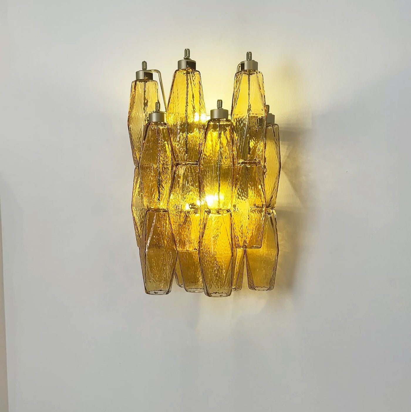 Aurora Wall Lamp Amber Rhombus Glass Geometric Murano Warmth - Letslighting