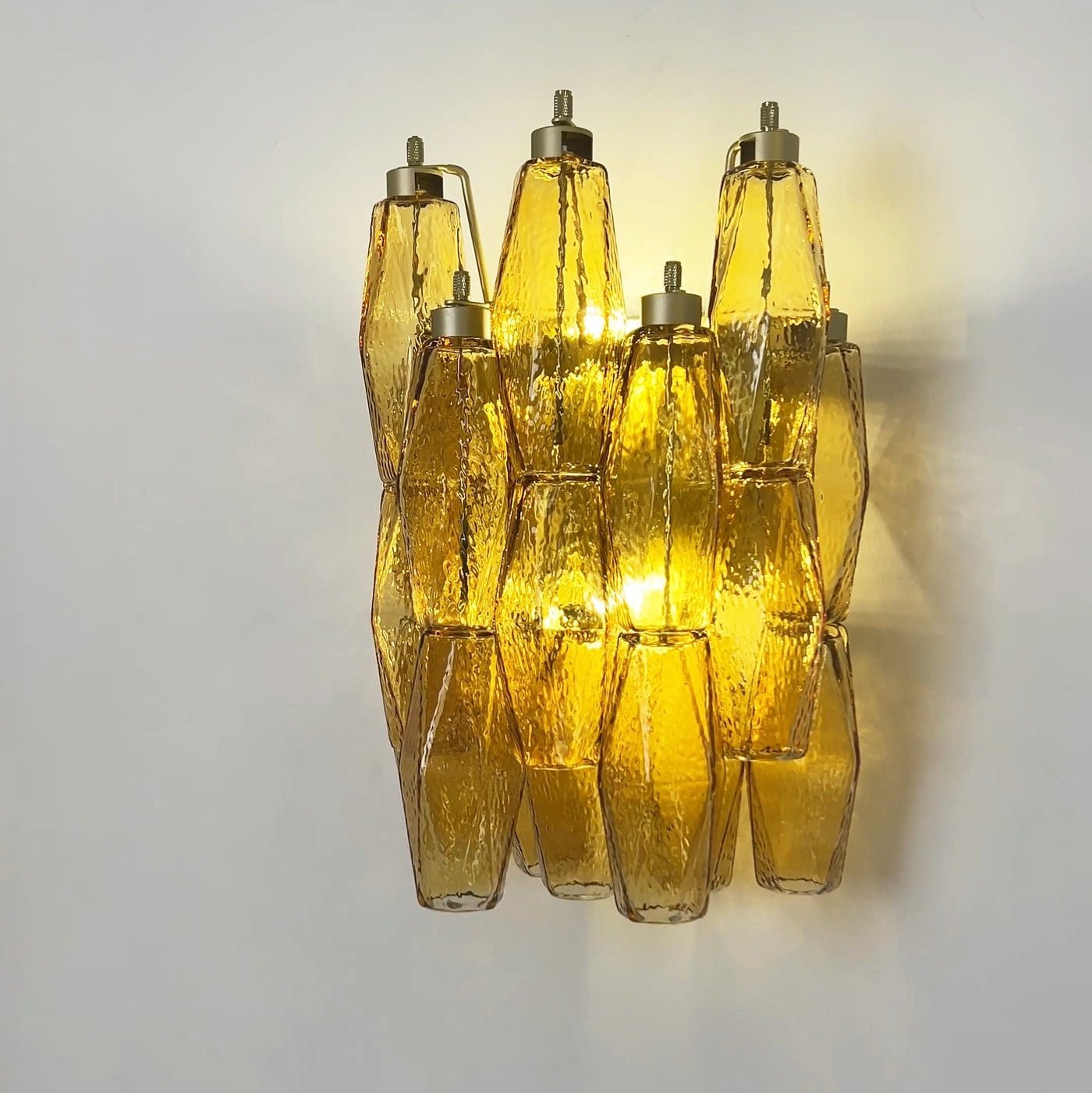 Aurora Wall Lamp Amber Rhombus Glass Geometric Murano Warmth - Letslighting
