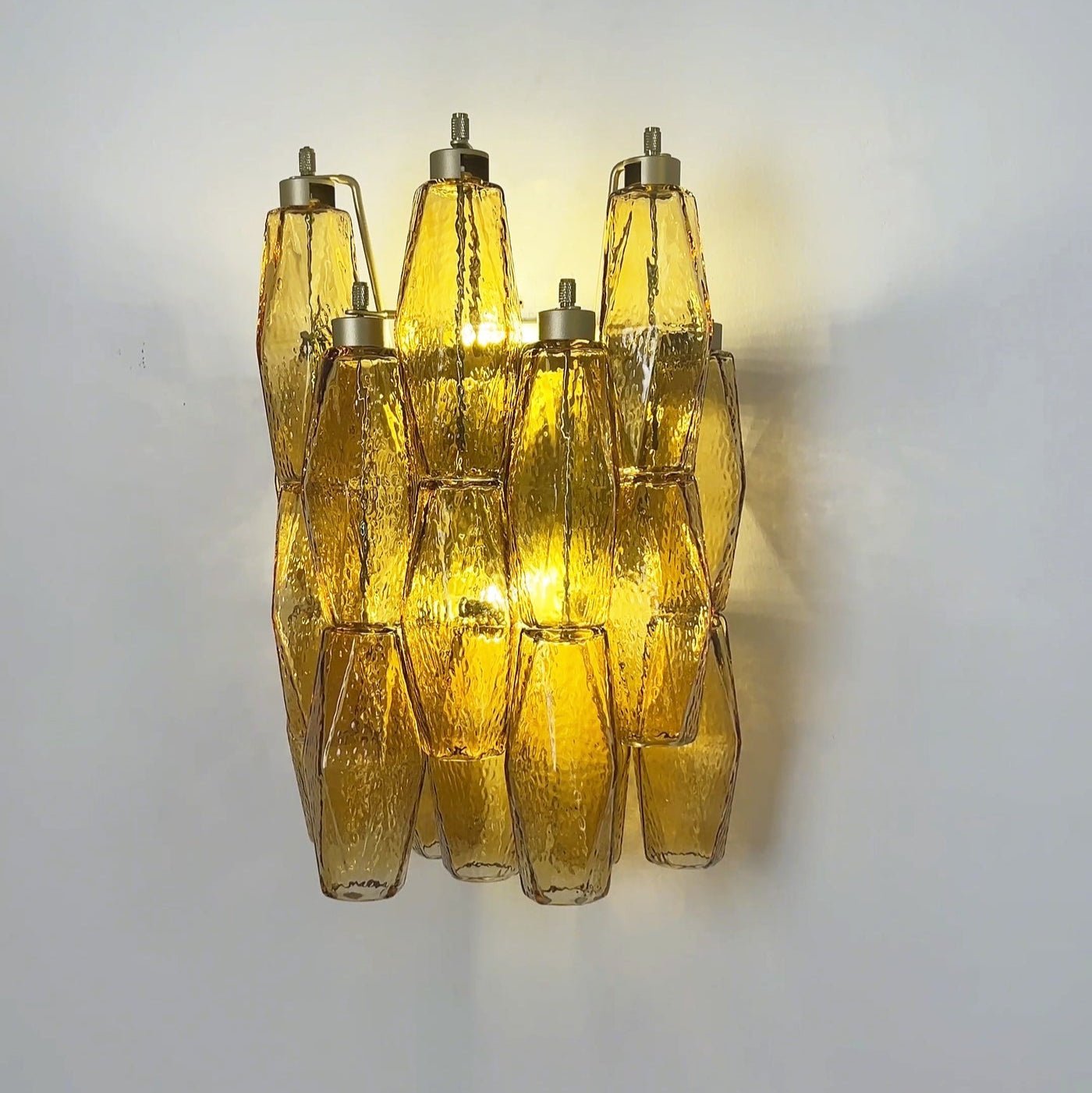 Aurora Wall Lamp Amber Rhombus Glass Geometric Murano Warmth - Letslighting