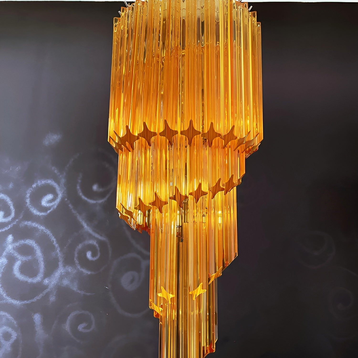 Aurora Chandelier Spiral Pink Prism Tiered - Letslighting