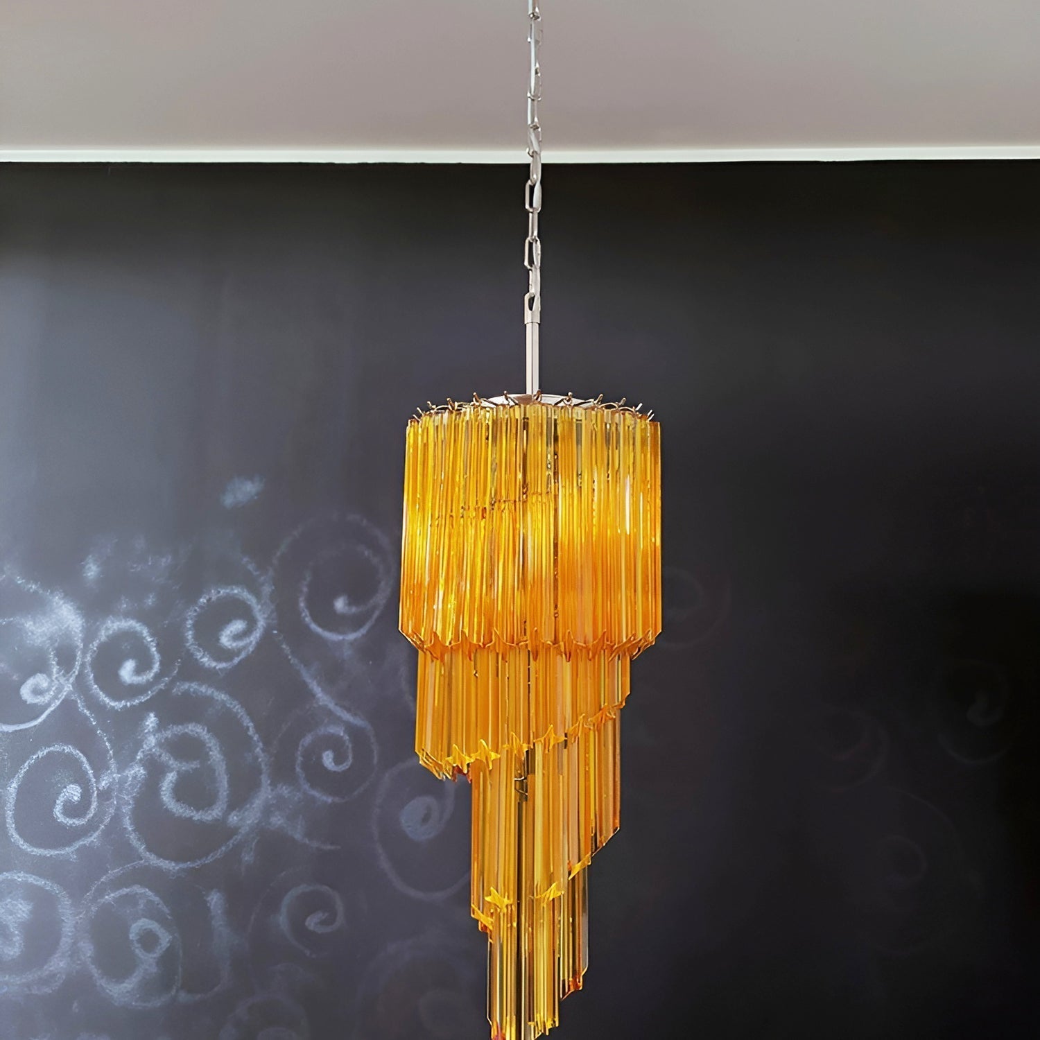 Aurora Chandelier Spiral Pink Prism Tiered - Letslighting