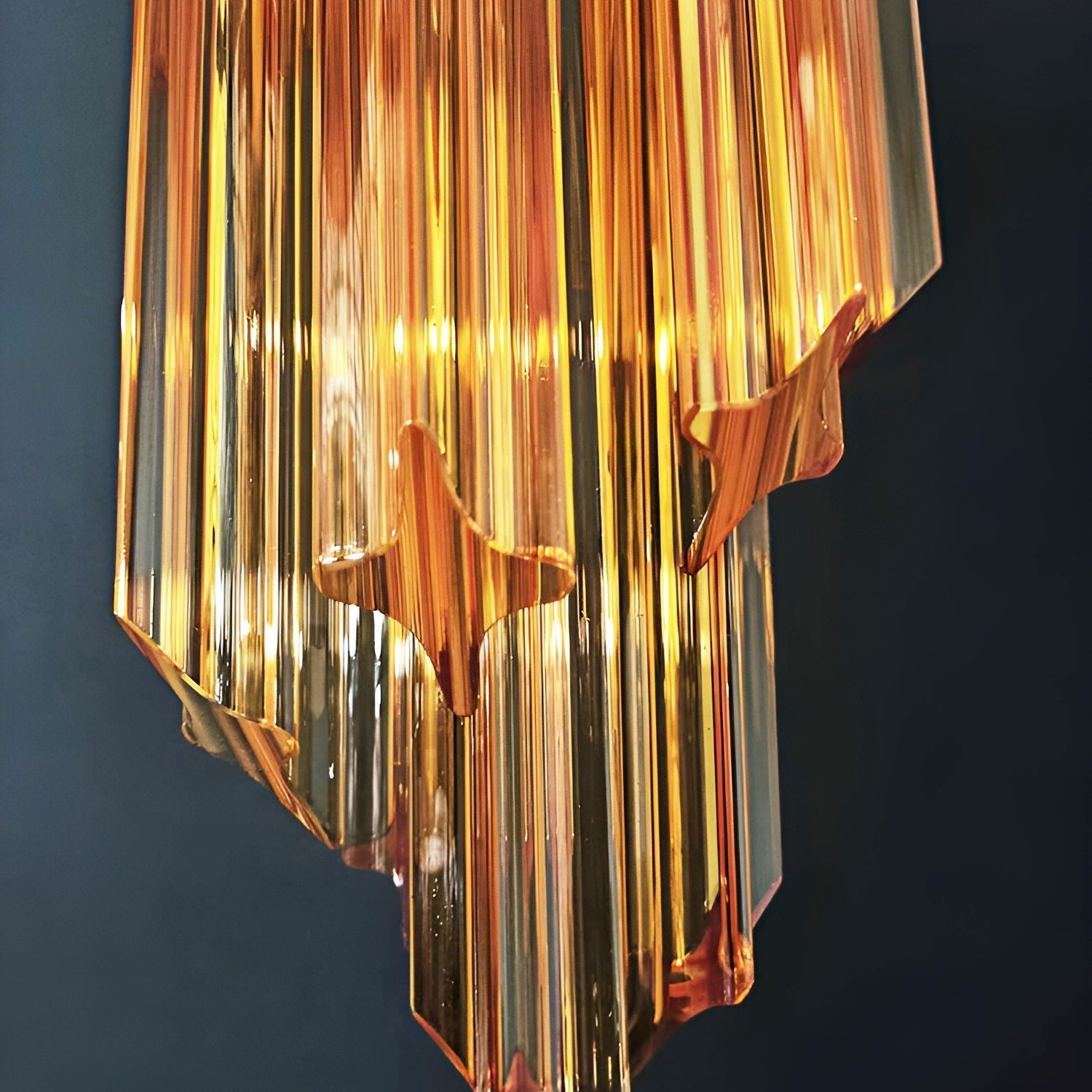 Aurora Chandelier Spiral Pink Prism Tiered - Letslighting