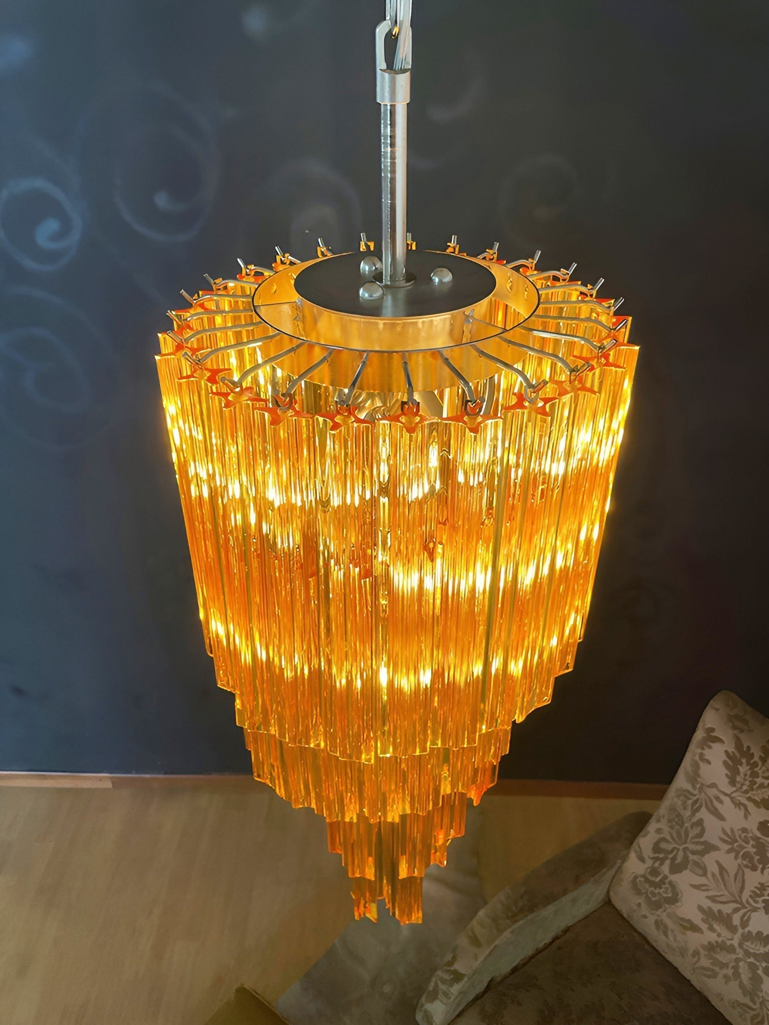 Aurora Chandelier Spiral Pink Prism Tiered - Letslighting