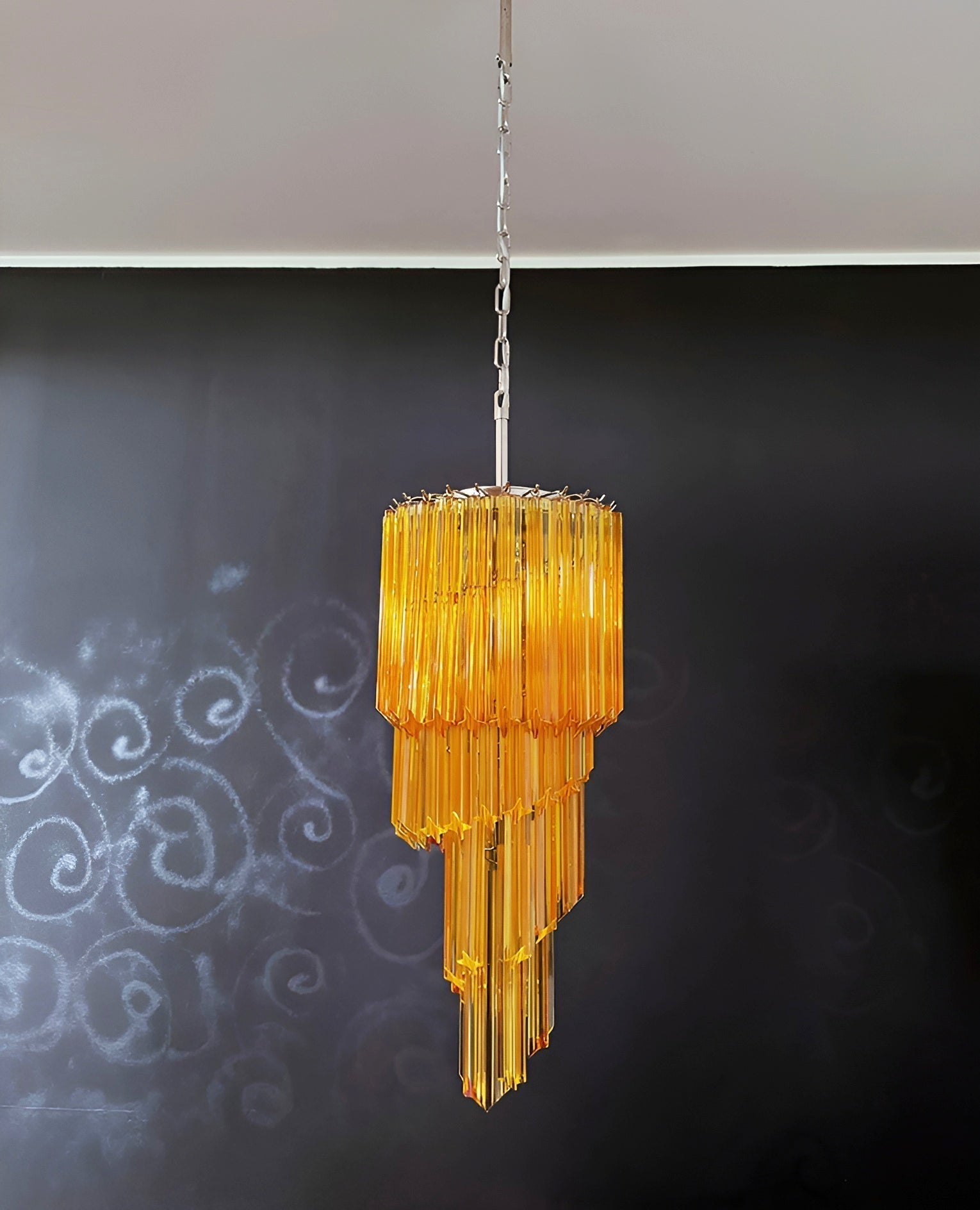 Aurora Chandelier Spiral Pink Prism Tiered - Letslighting