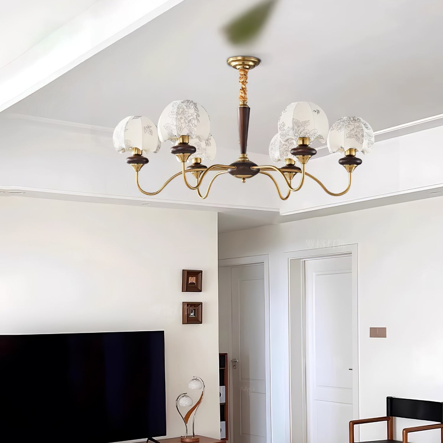 Orchid Vintage Fabric Chandelier - Blowlighting