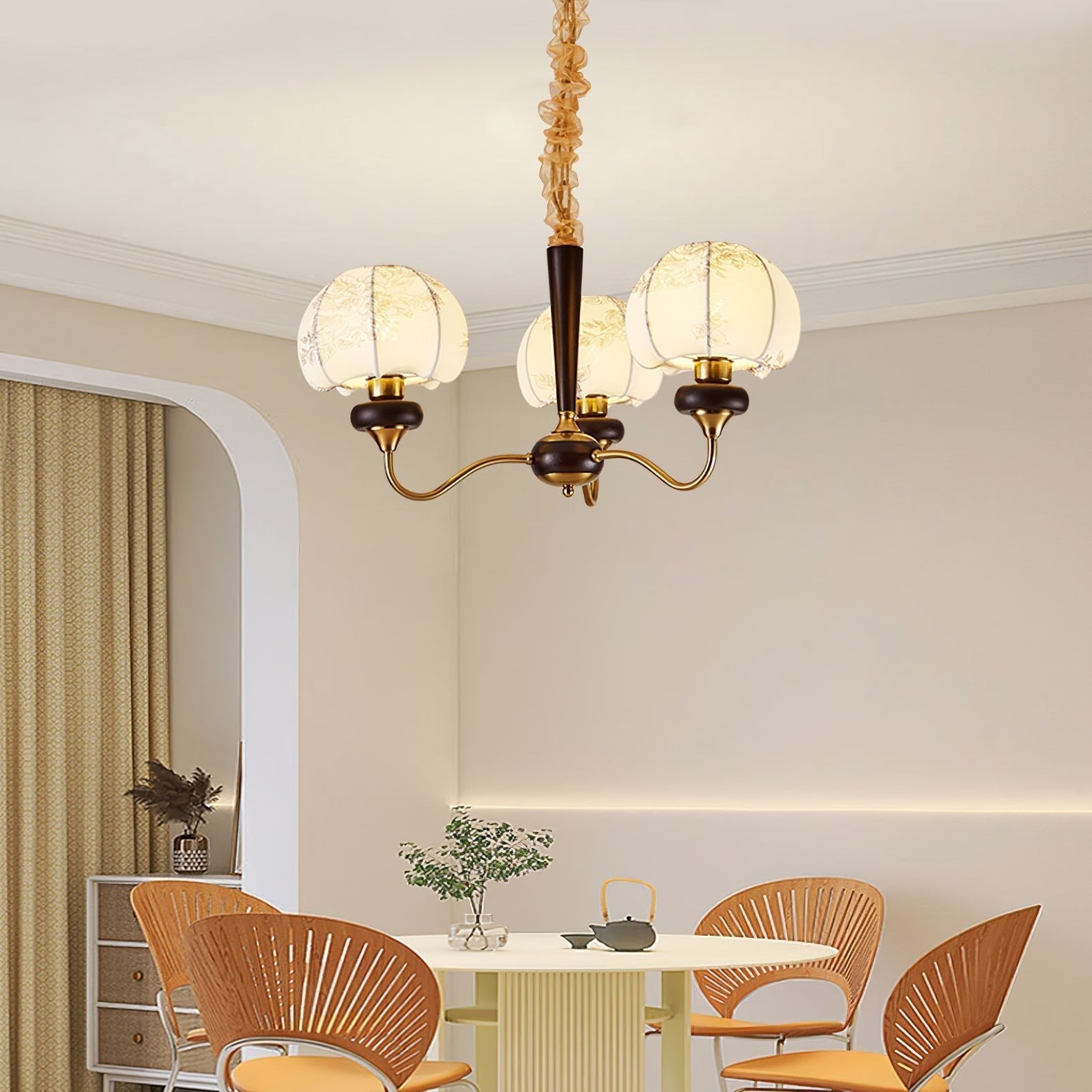 Orchid Vintage Fabric Chandelier - Blowlighting