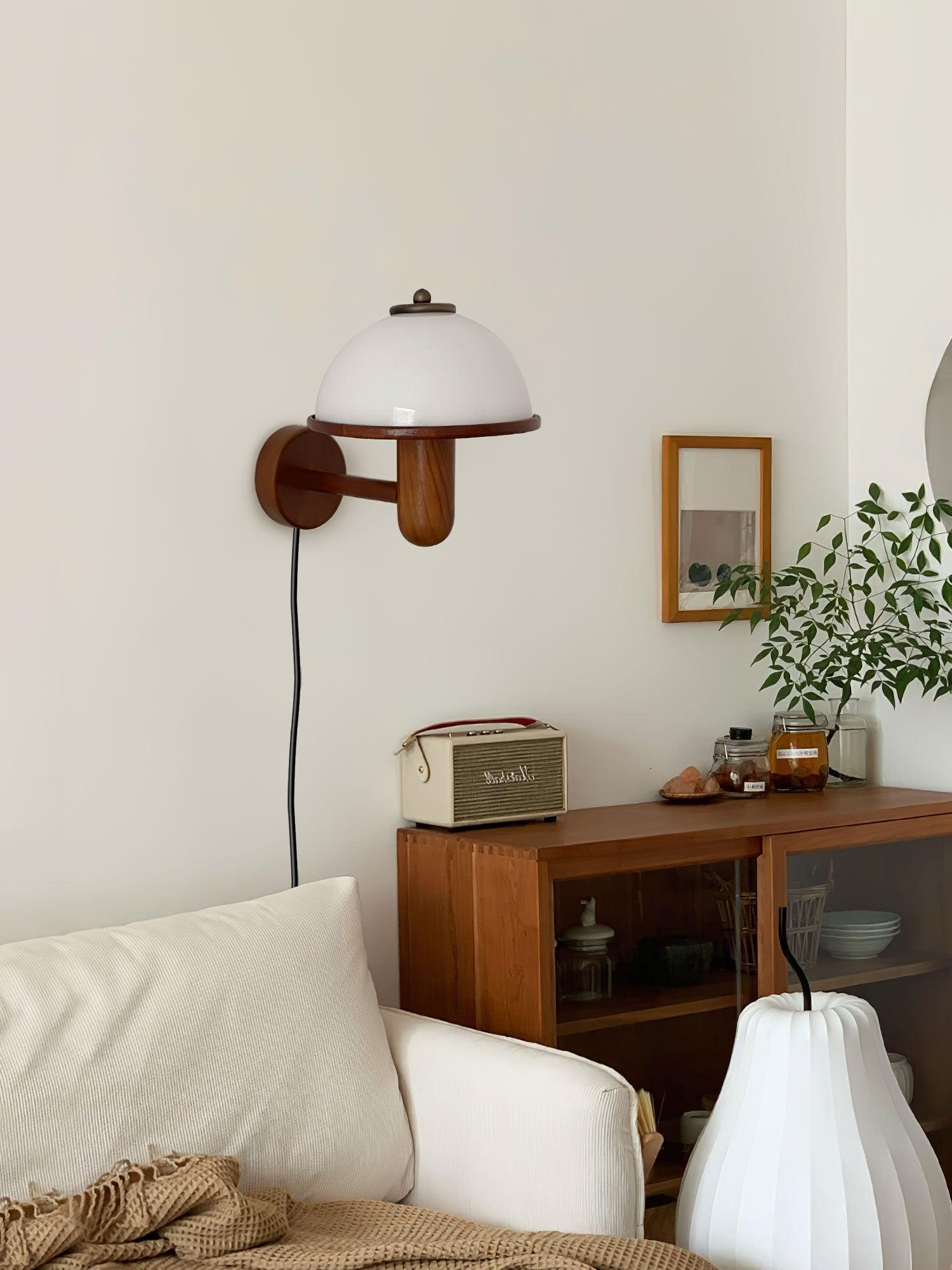 Lustra Applique Murale Champignon Bois de Chêne - Neutralighting