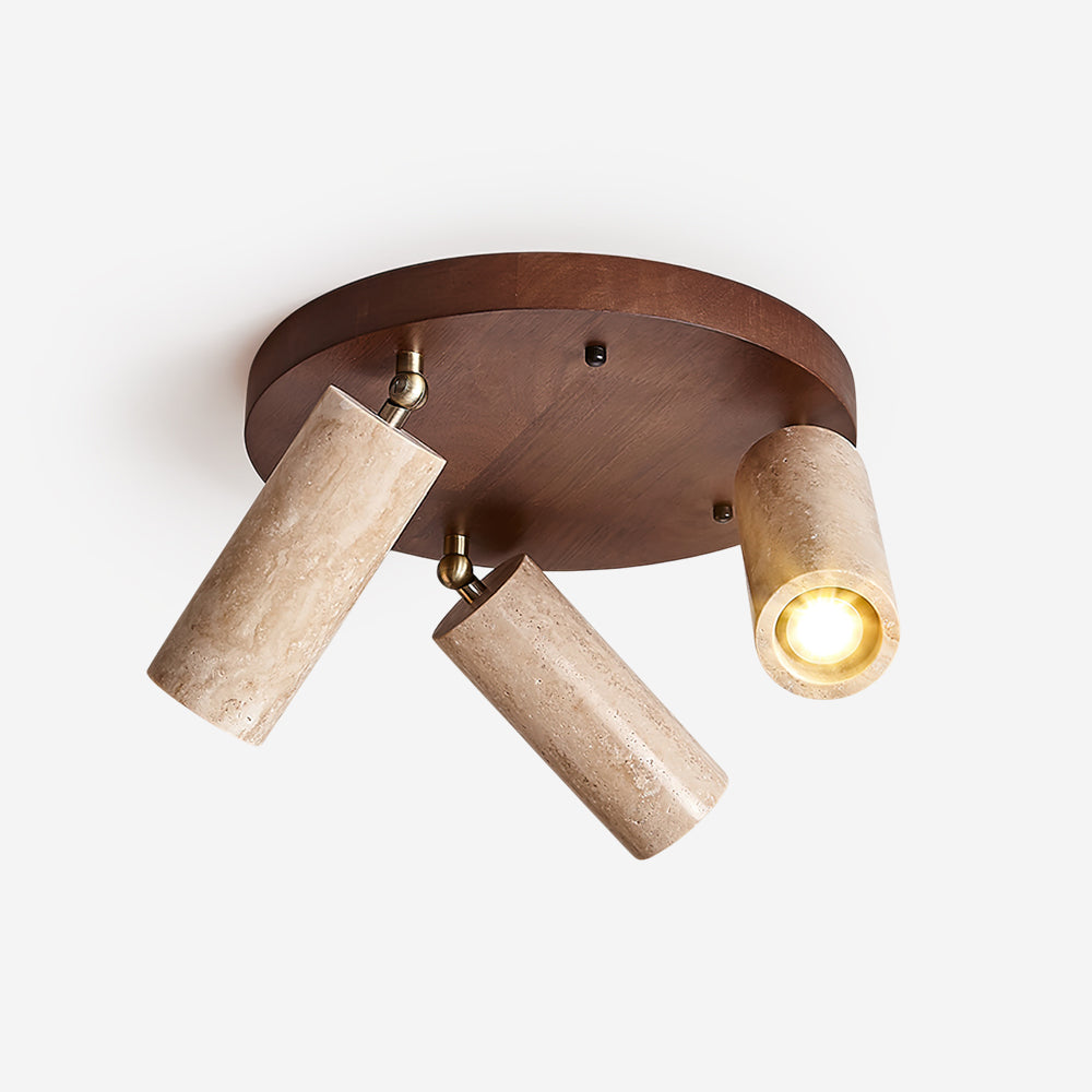 Ritta Plafonnier bois Travertin 3 Têtes Projecteur - Neutralighting