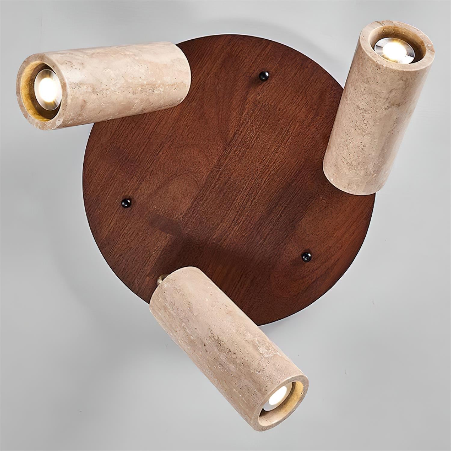 Ritta Plafonnier bois Travertin 3 Têtes Projecteur - Neutralighting