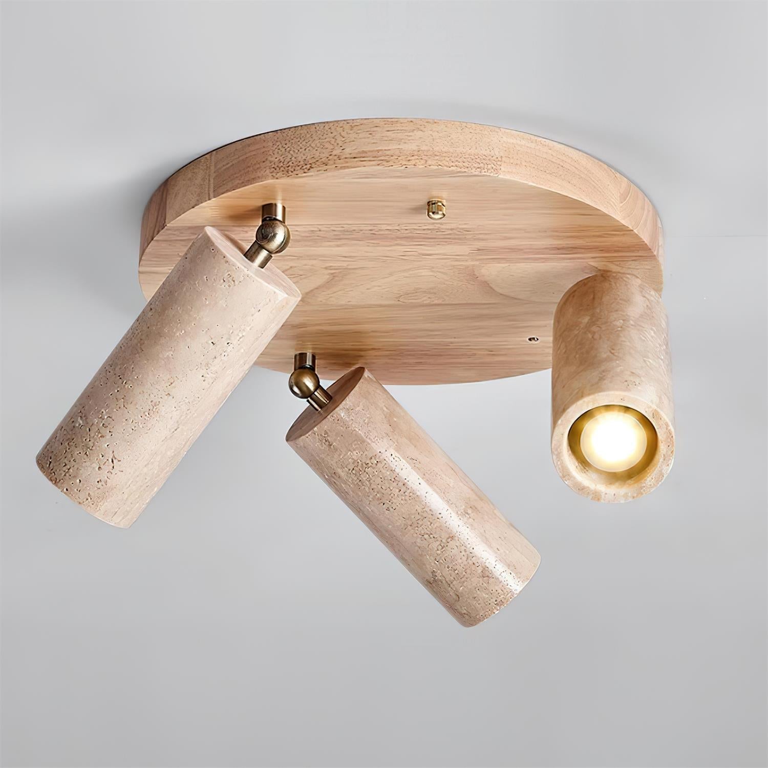 Ritta Plafonnier bois Travertin 3 Têtes Projecteur - Neutralighting