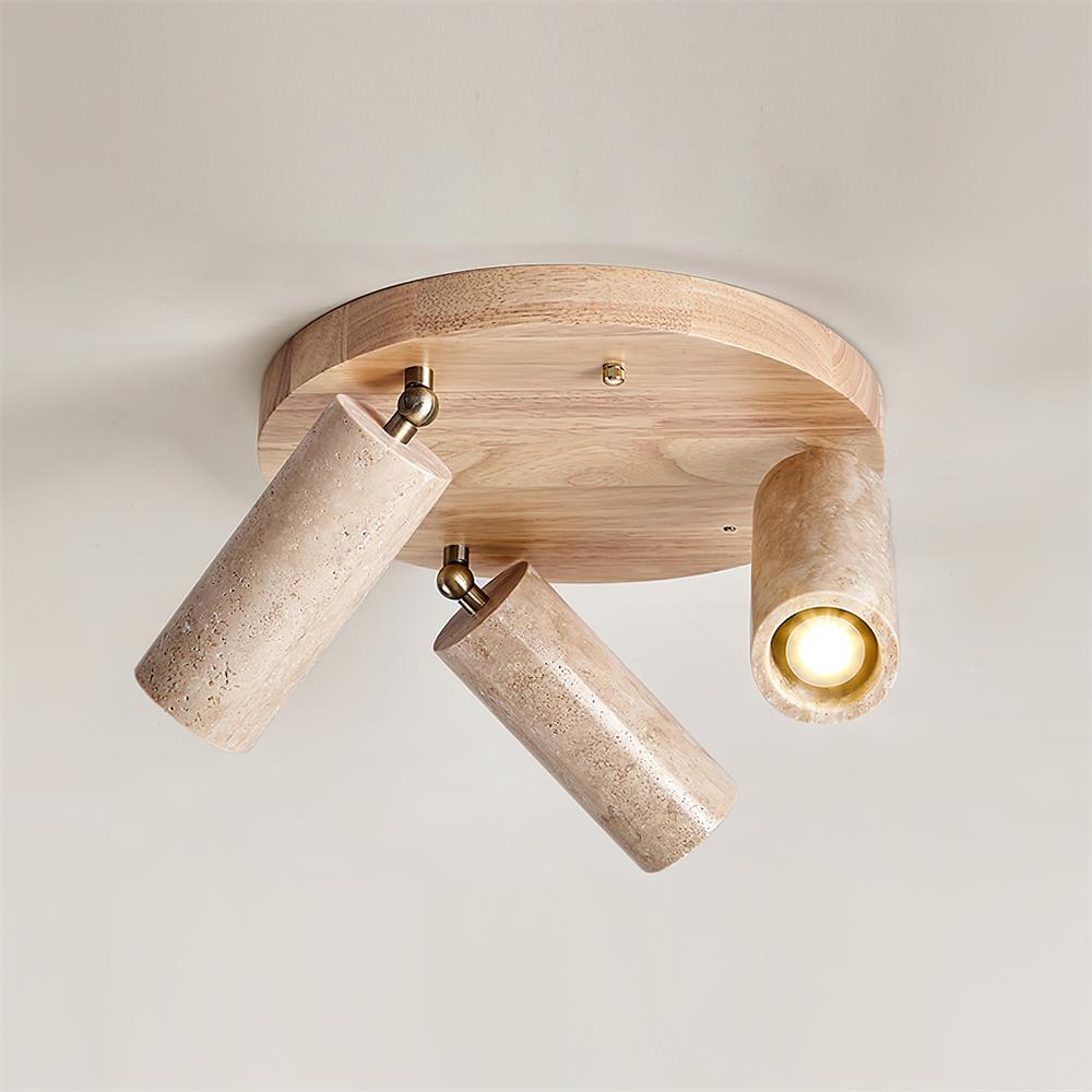 Ritta Plafonnier bois Travertin 3 Têtes Projecteur - Neutralighting