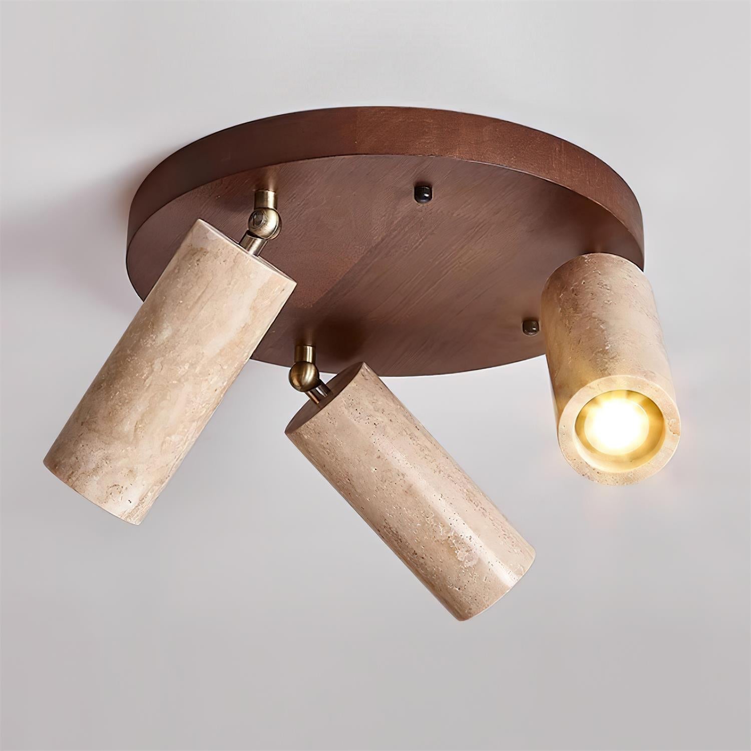 Ritta Plafonnier bois Travertin 3 Têtes Projecteur - Neutralighting