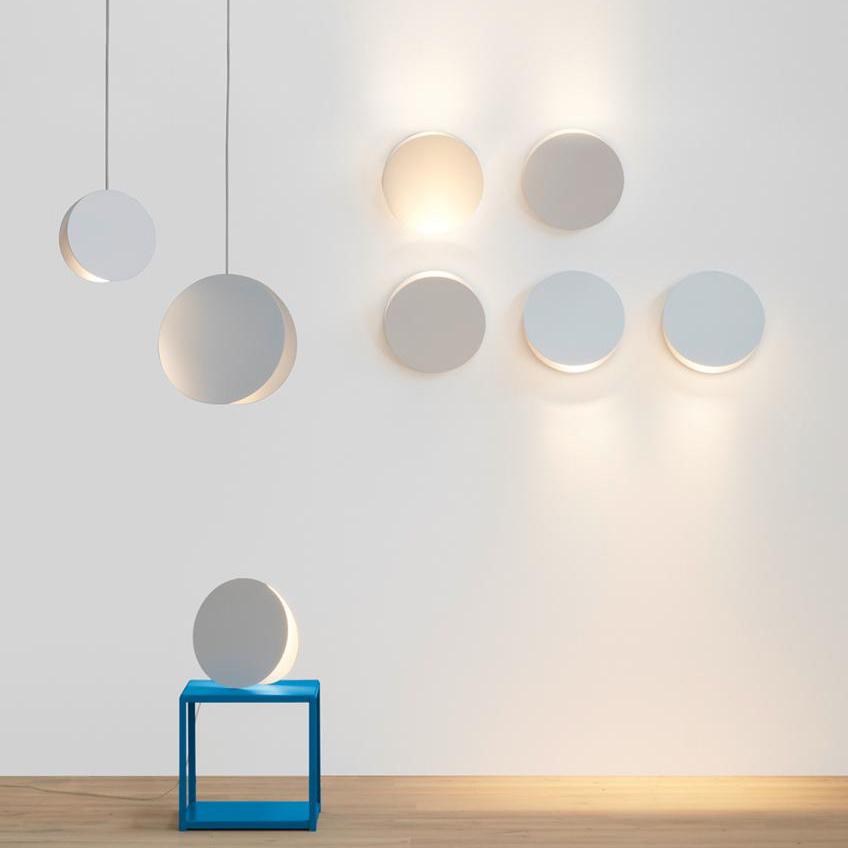 Valentina Ronde LED Suspension Blanc Rose Métal Blanc Salon Chambre - Neutralighting