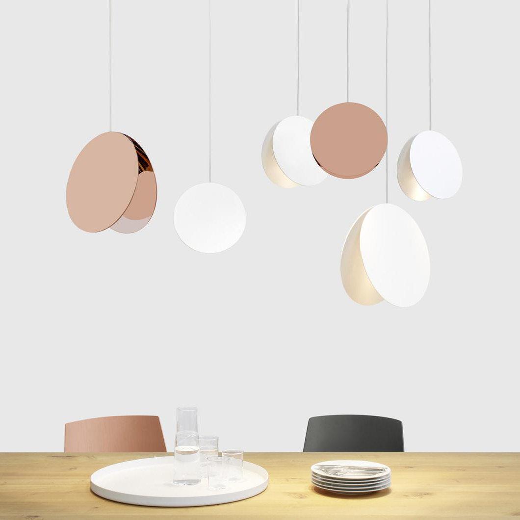 Valentina Ronde LED Suspension Blanc Rose Métal Blanc Salon Chambre - Neutralighting