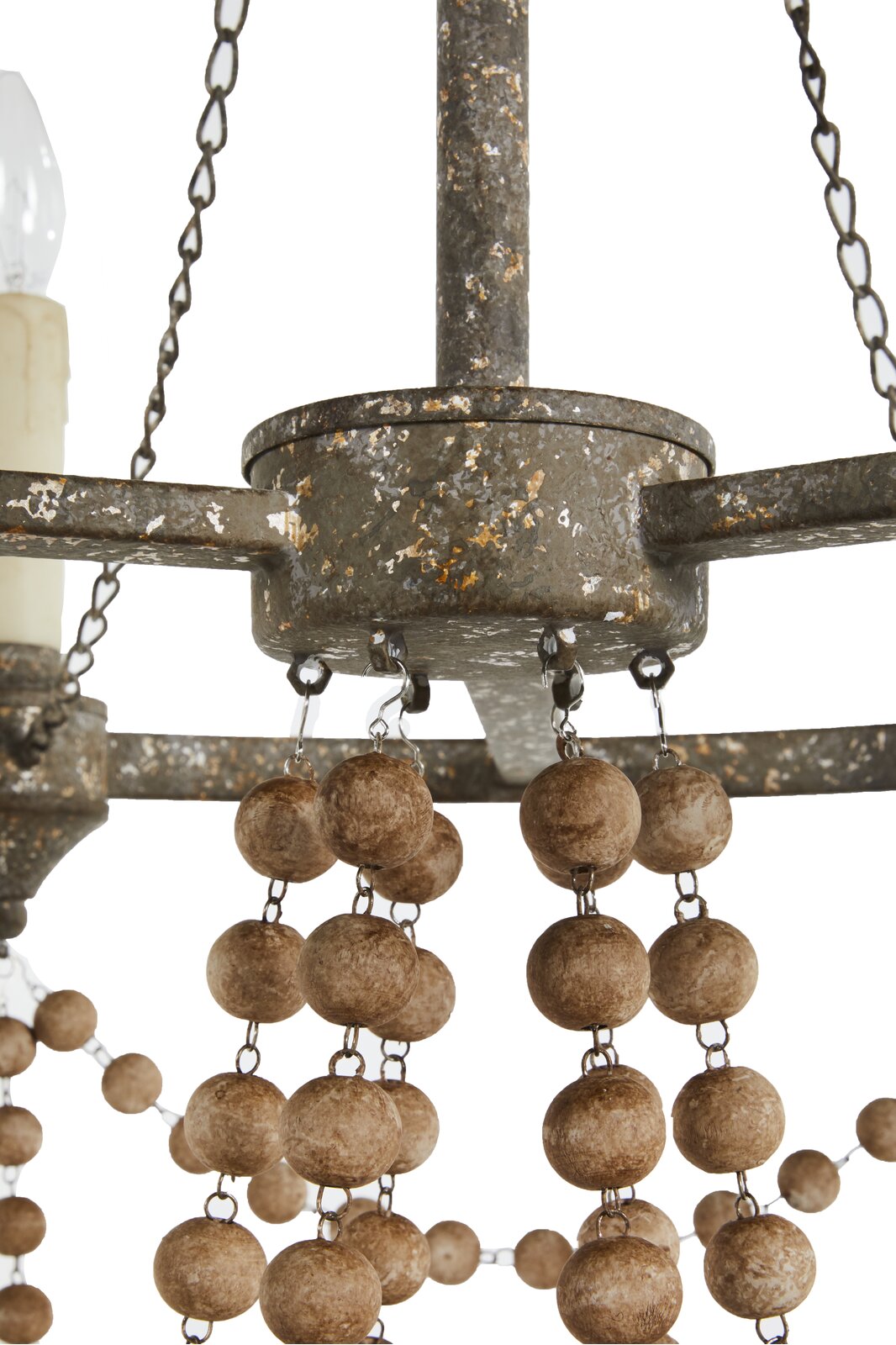 Eurnoros Vintage Industrial Wooden Metal Chandelier - Lamp Copper
