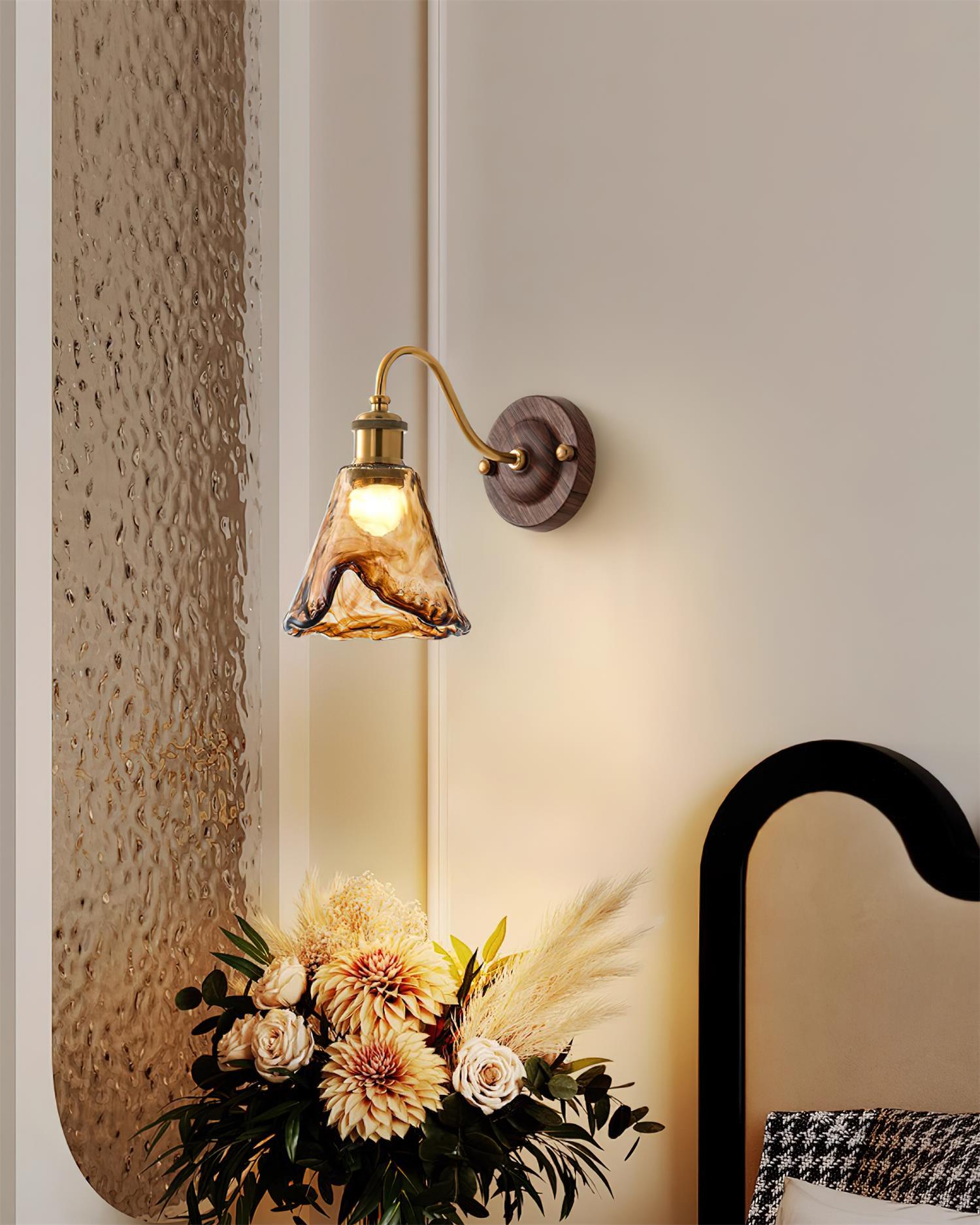 Zephyr Applique Murale Vintage Noyer Doré - Neutralighting