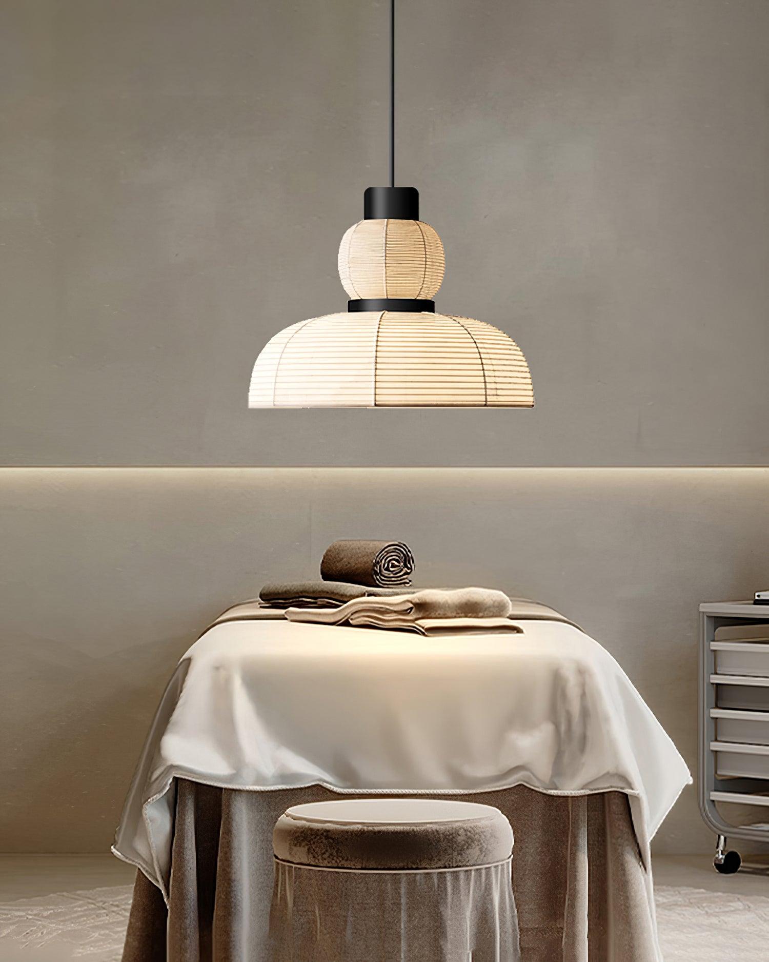 Lampe Pendante Abat-jour en Tissu Blanc Câble Noir Lueur Ambiante Douce - Neutralighting