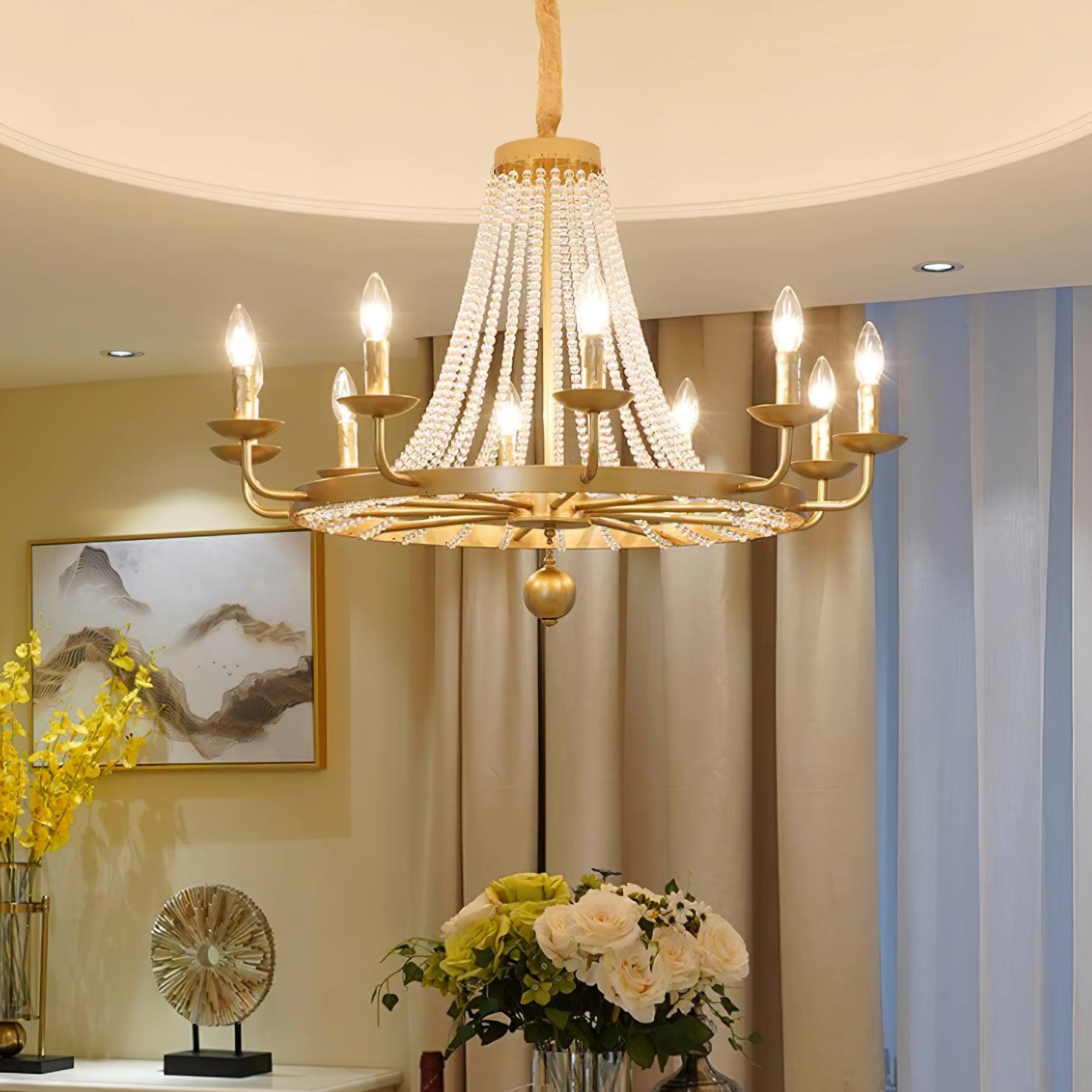 Naples Lustre Perles de Cristal Rustique Blanc Gris Royal - Neutralighting