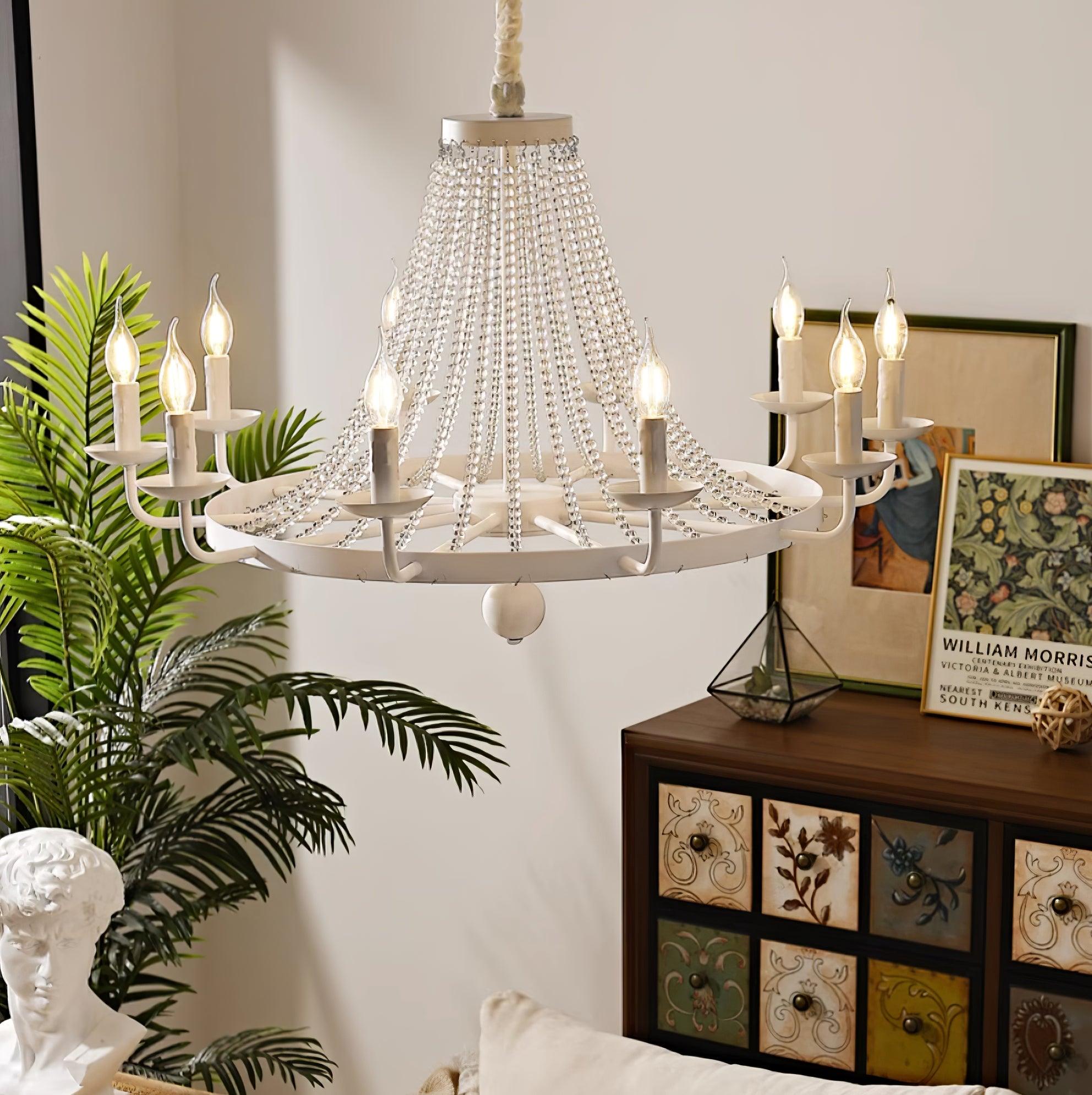 Naples Lustre Perles de Cristal Rustique Blanc Gris Royal - Neutralighting