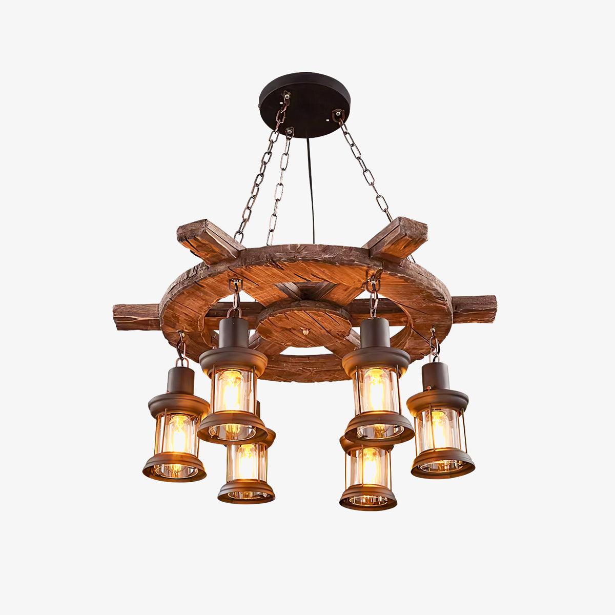 Aurzorir Vintage Wood Chandelier - Letslighting