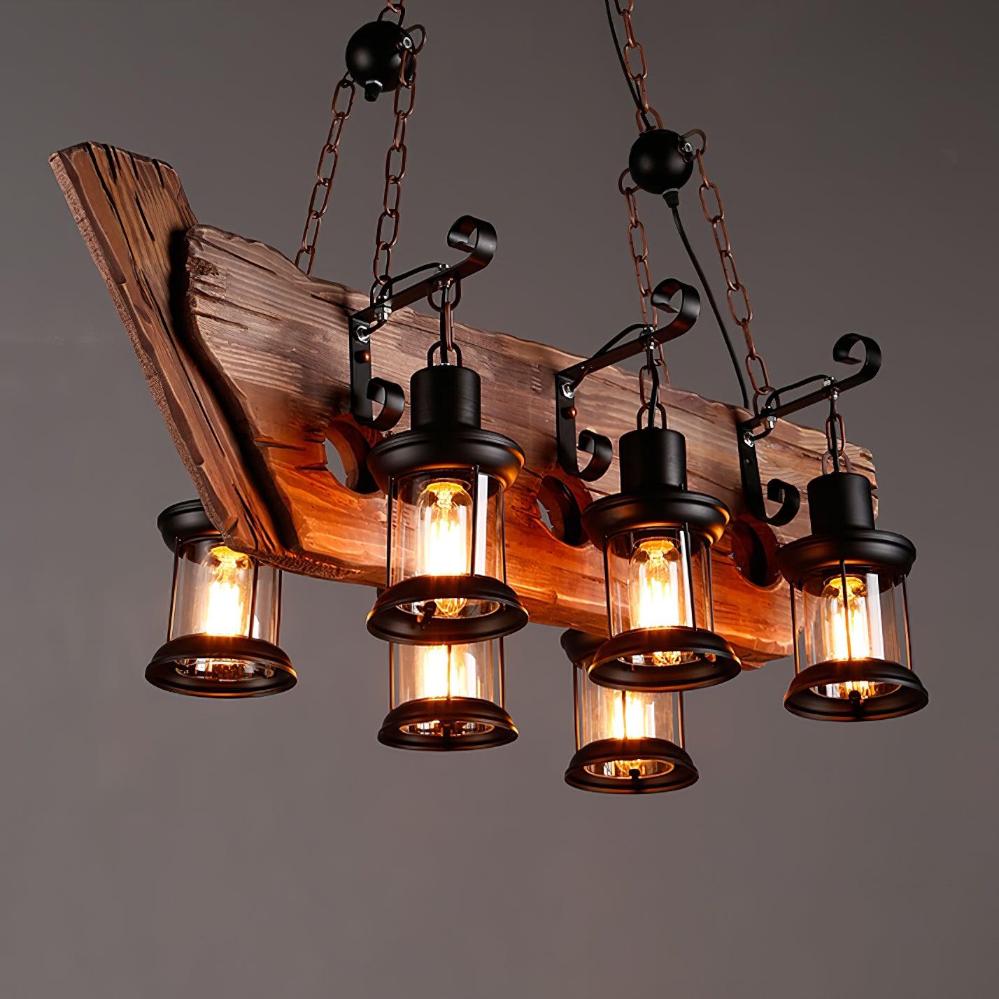 Aurzorir Vintage Wood Chandelier - Letslighting