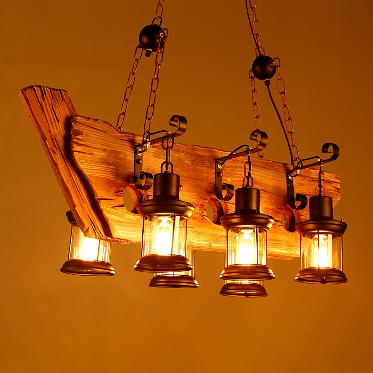 Aurzorir Vintage Wood Chandelier - Letslighting