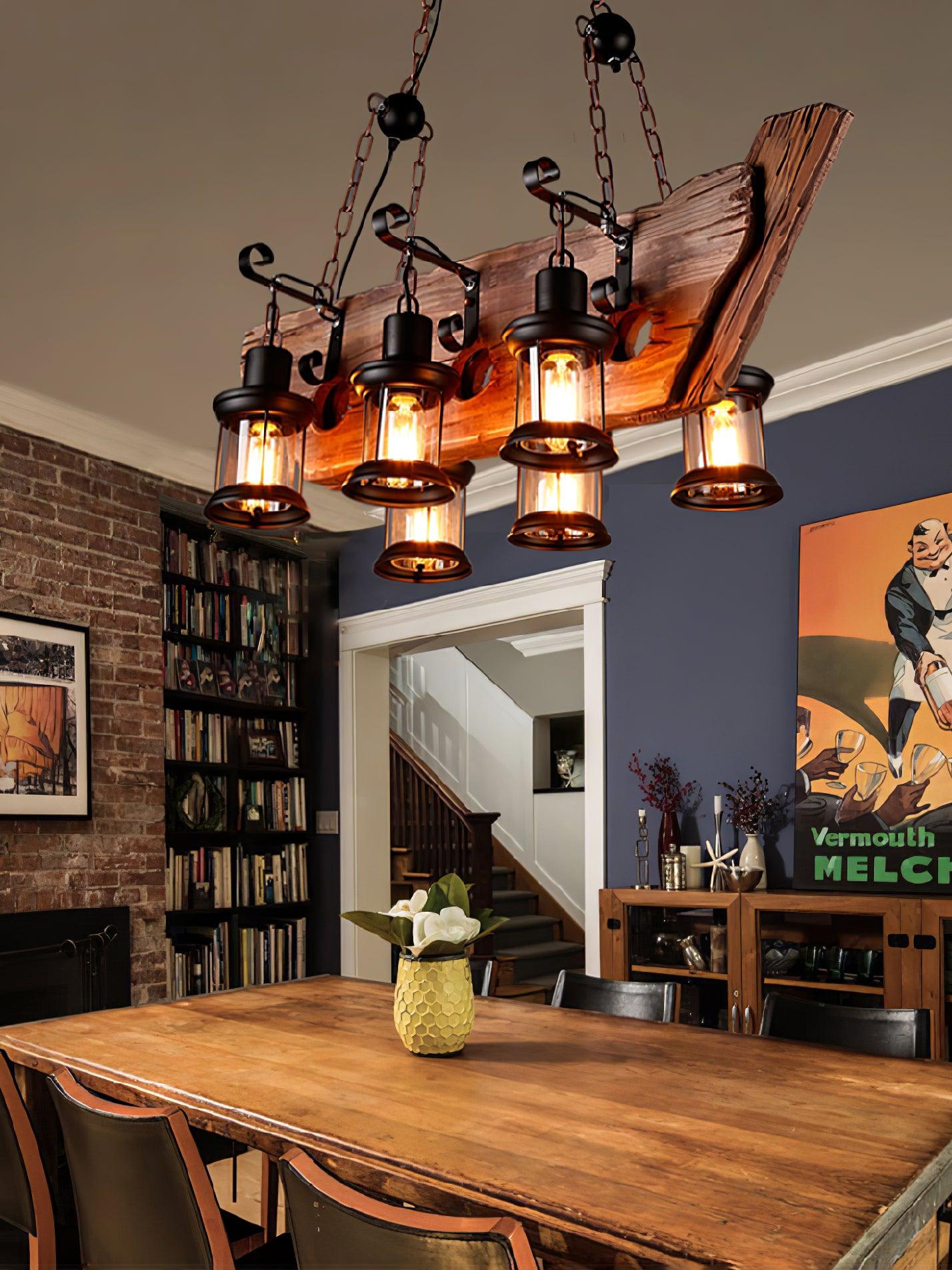 Aurzorir Vintage Wood Chandelier - Letslighting