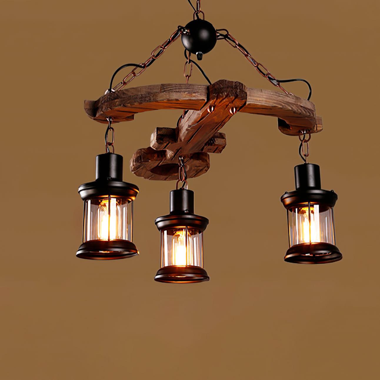 Aurzorir Vintage Wood Chandelier - Letslighting