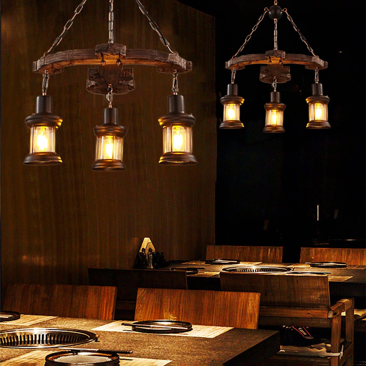 Aurzorir Vintage Wood Chandelier - Letslighting