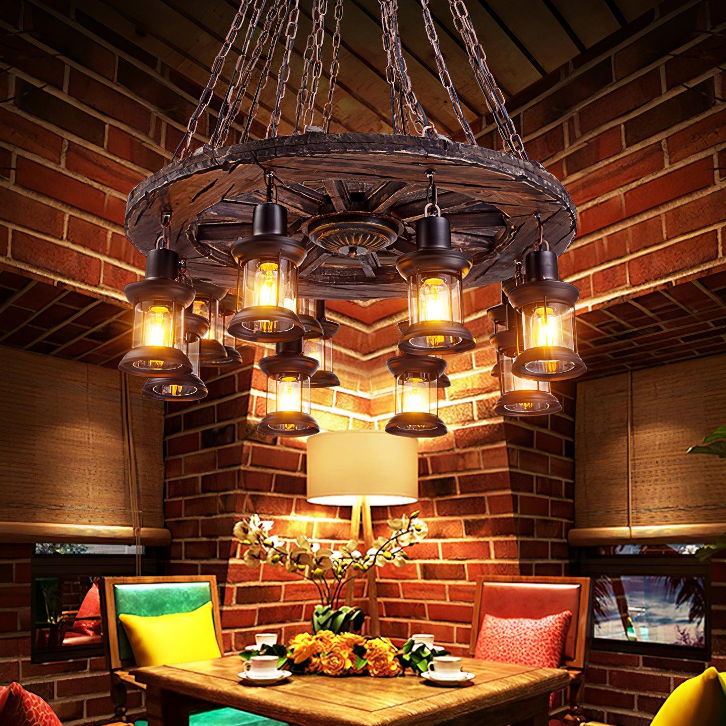 Aurzorir Vintage Wood Chandelier - Letslighting