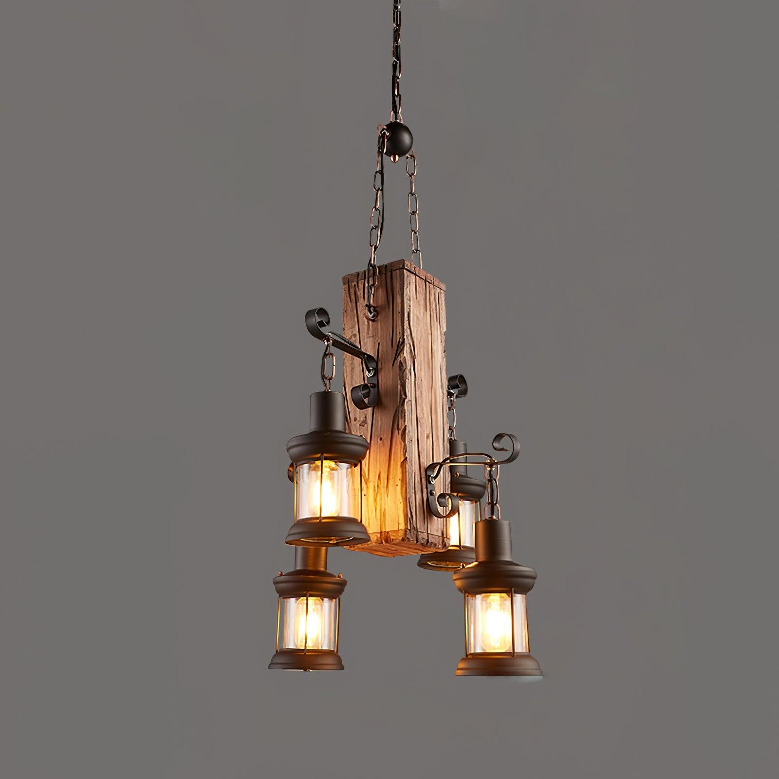 Aurzorir Vintage Wood Chandelier - Letslighting