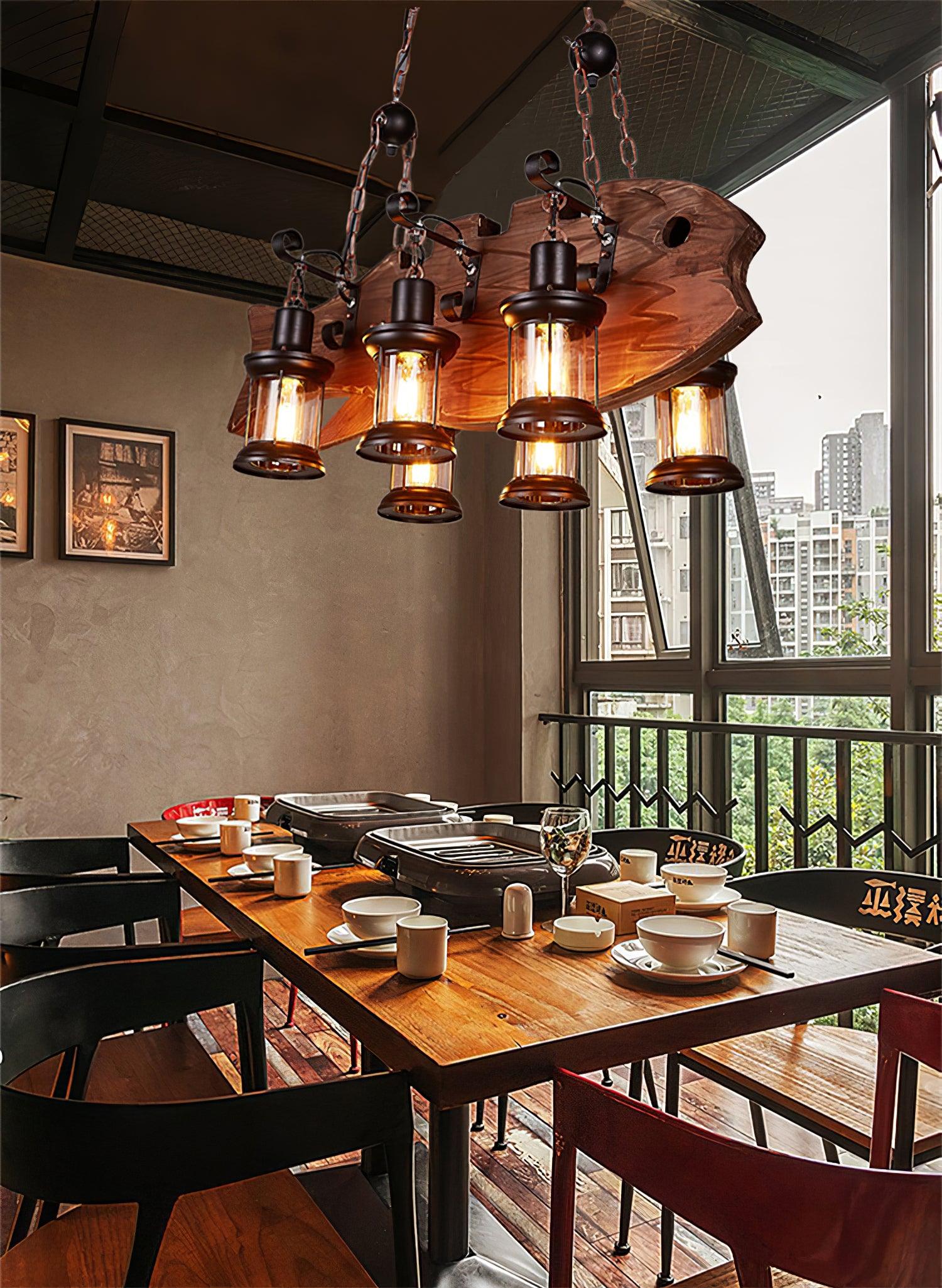 Aurzorir Vintage Wood Chandelier - Letslighting