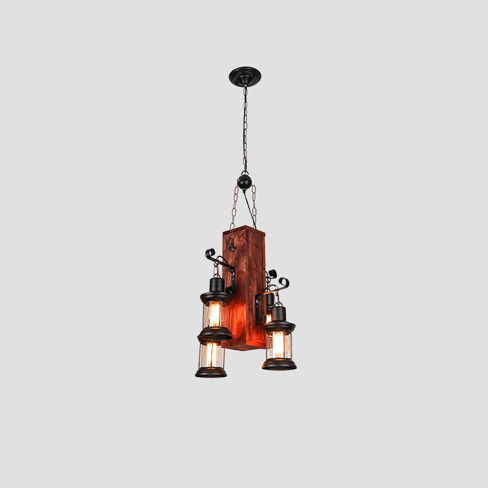 Aurzorir Vintage Wood Chandelier - Letslighting