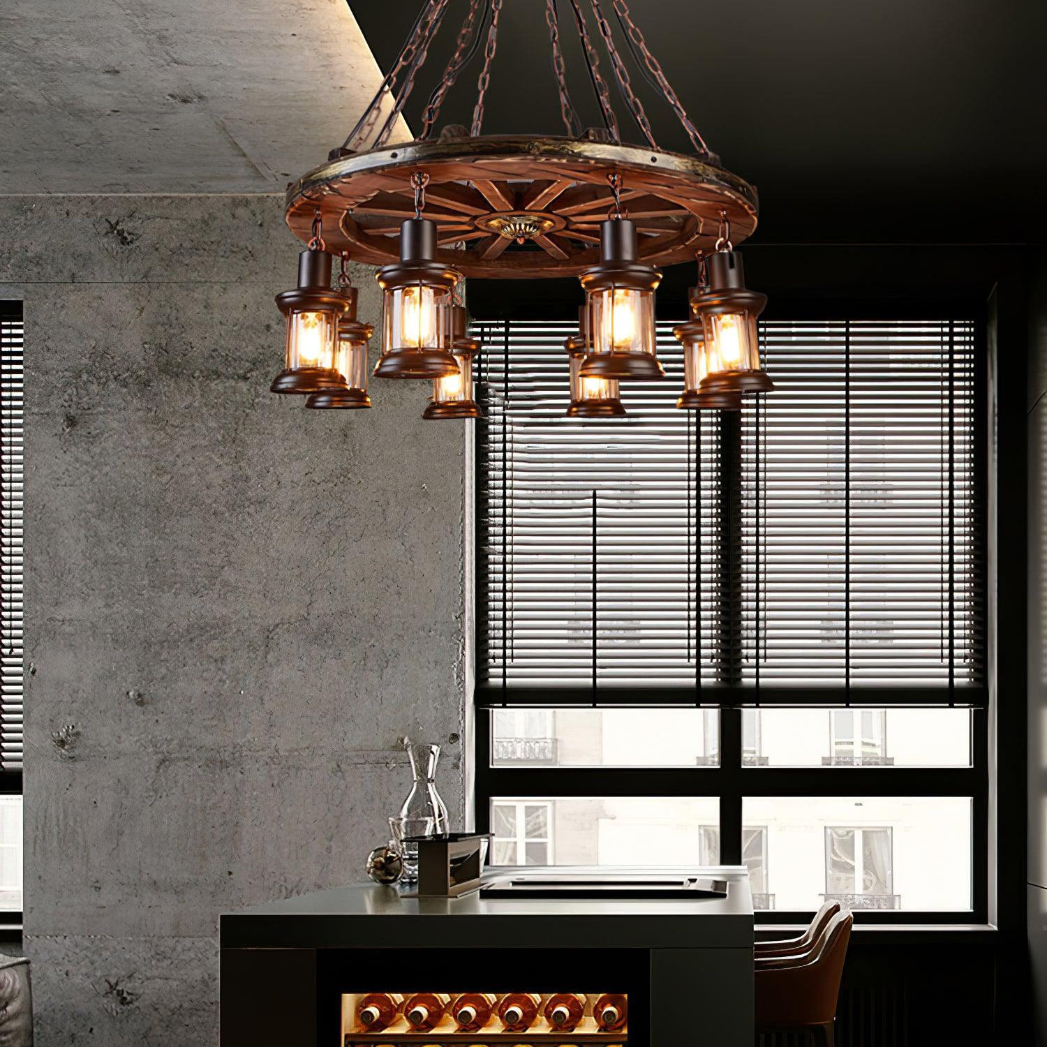 Aurzorir Vintage Wood Chandelier - Letslighting